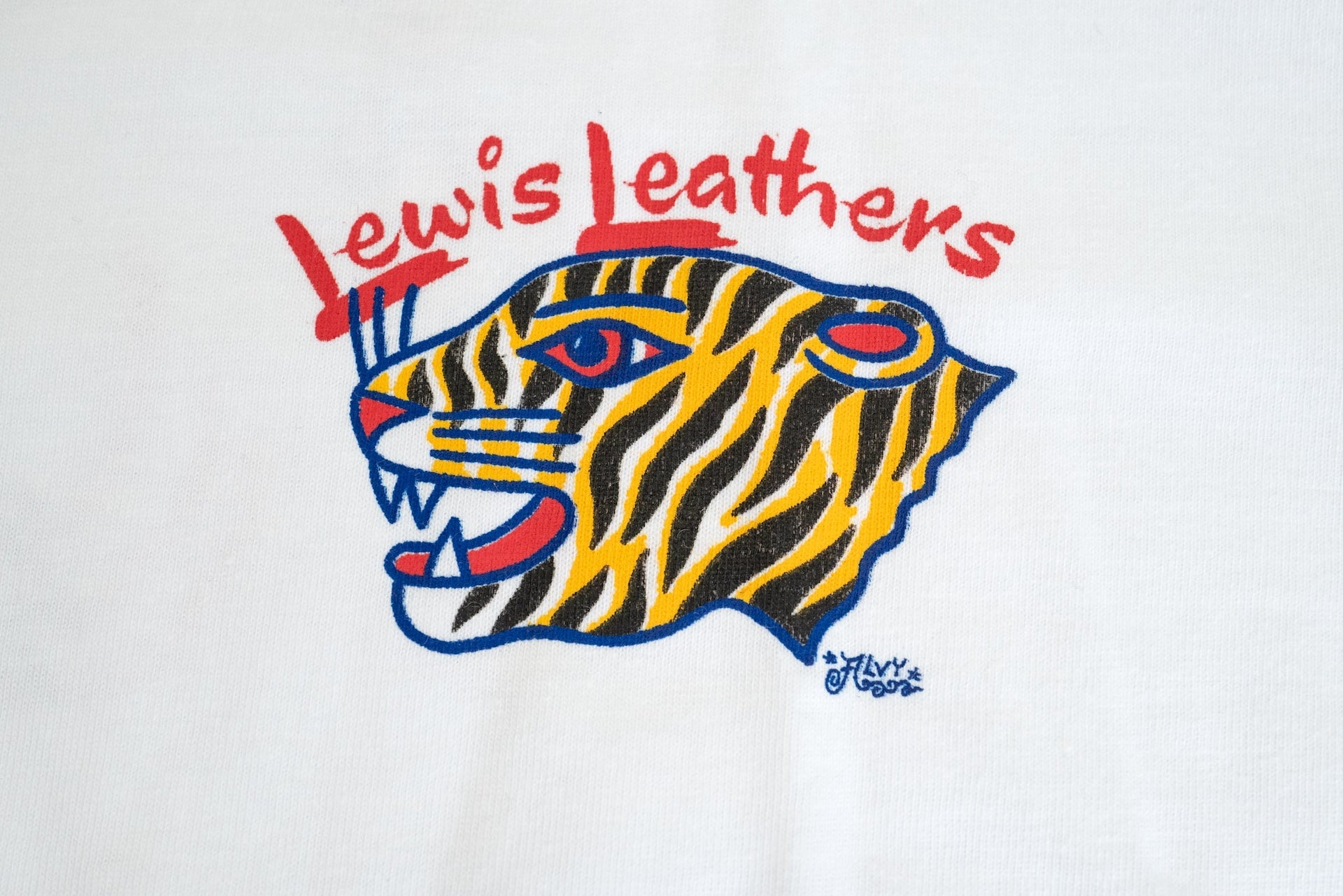 Lewis Leathers X Liam Alvy 'Clawing Tiger' Tubular Tee (White)