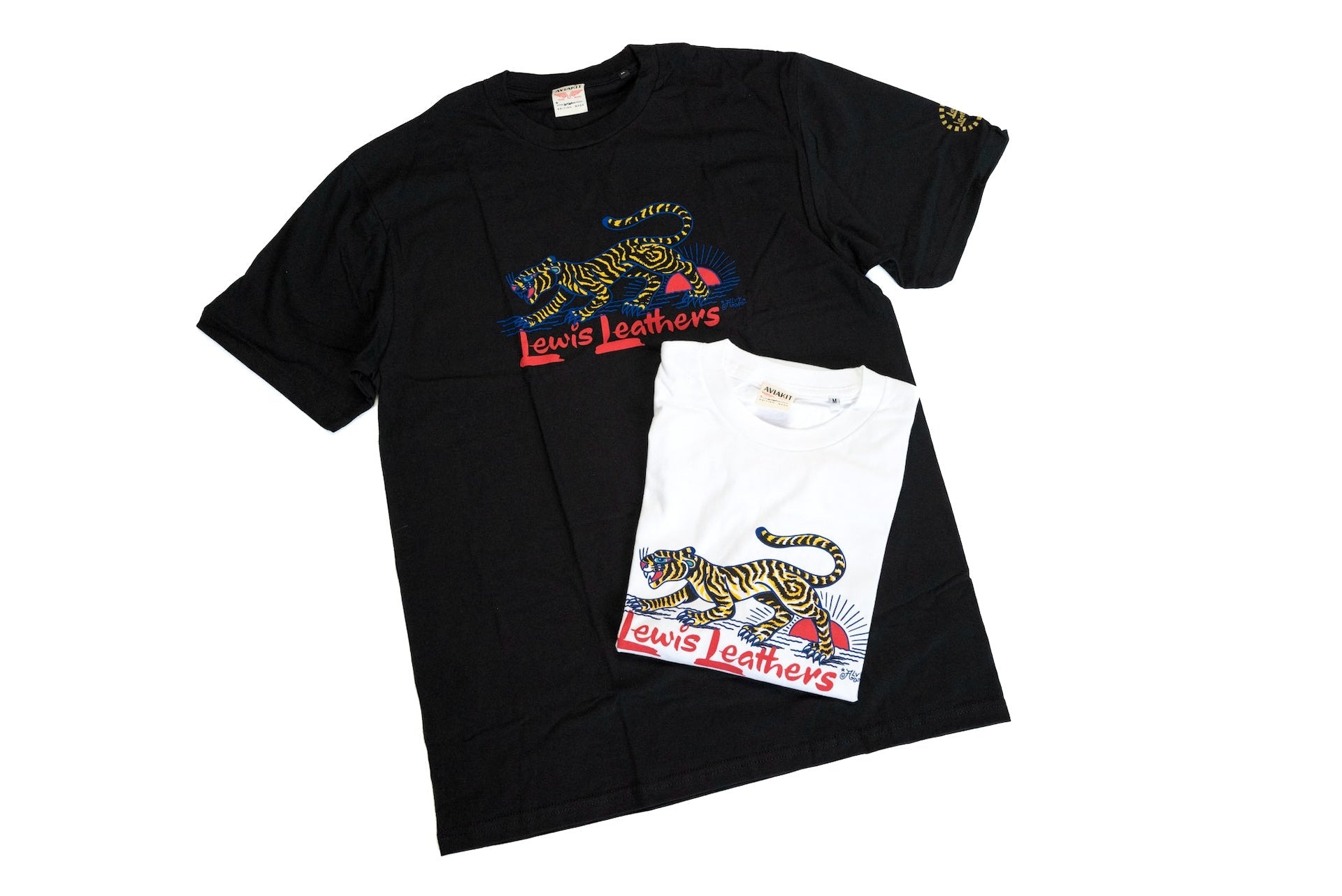 Lewis Leathers X Liam Alvy 'Prowling Tiger' Tubular Tee (White)