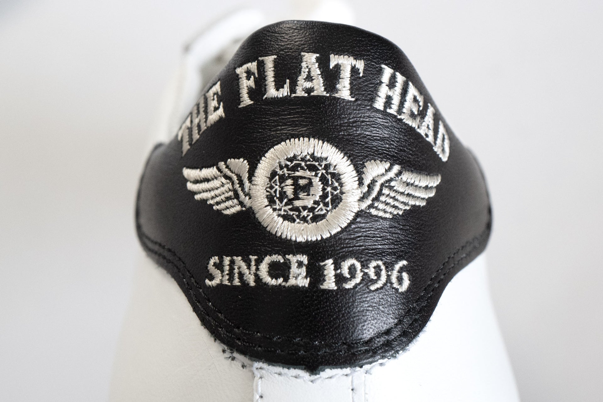 The Flat Head "Flying Wheel" Cowhide Sneakers (White)