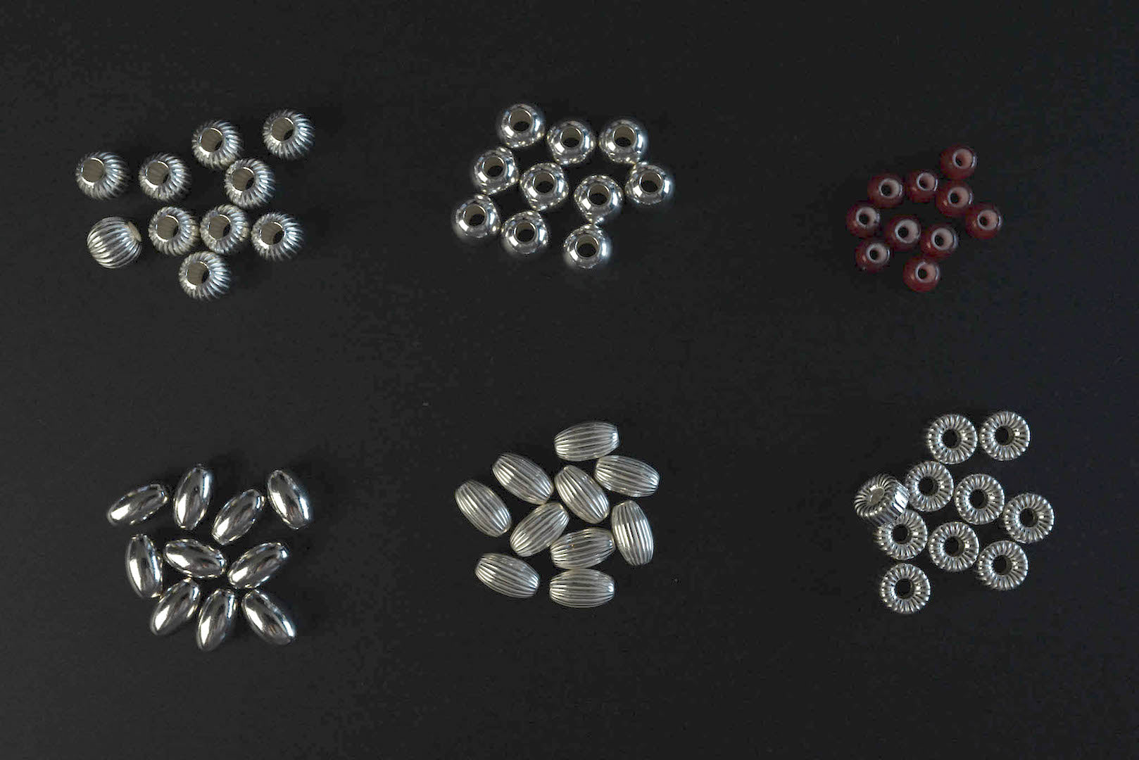 First Arrow's 'Ridged Ball' Silver Beads (O-103)