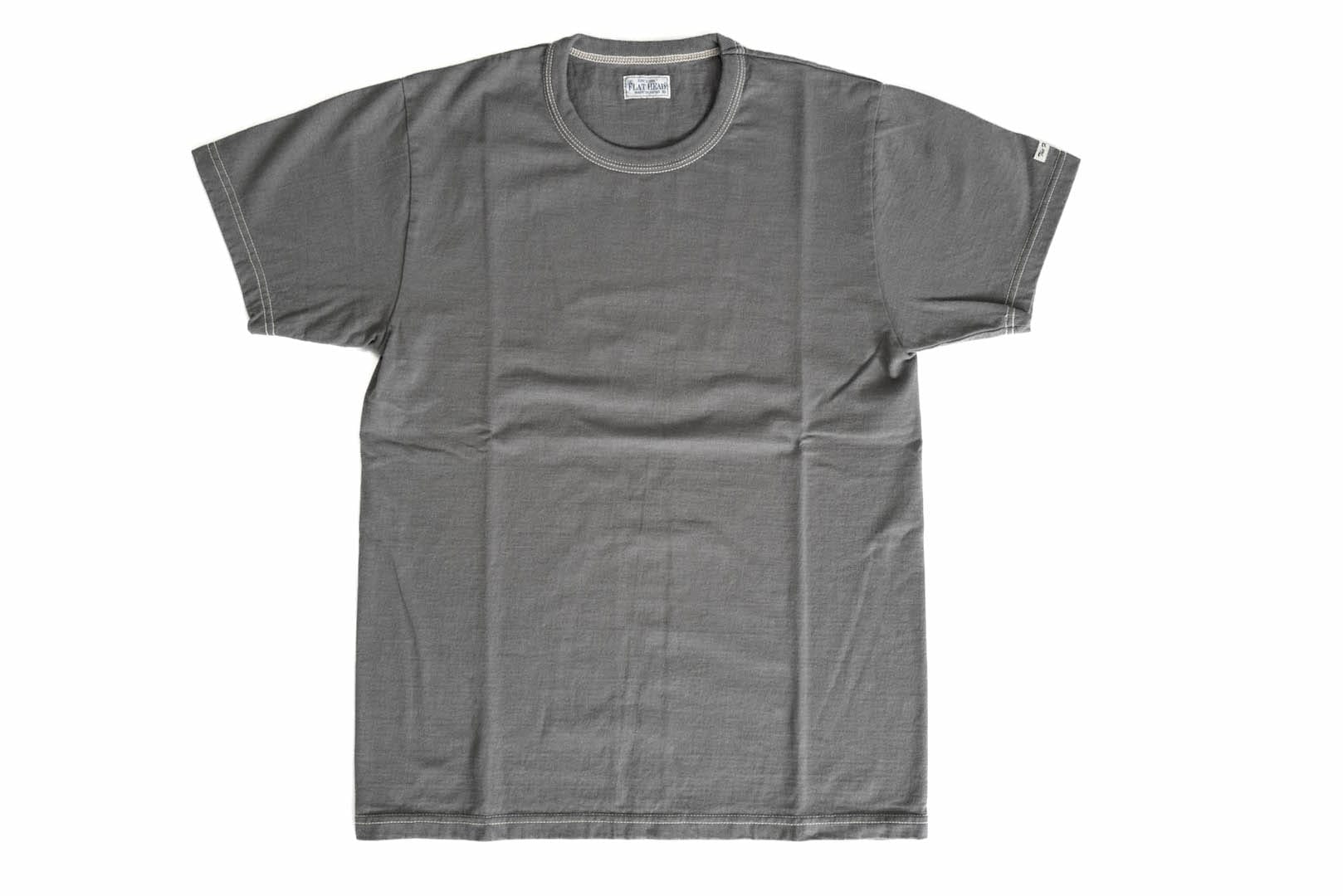 The Flat Head 24 Version 9oz Loopwheeled Plain Tee (Charcoal)