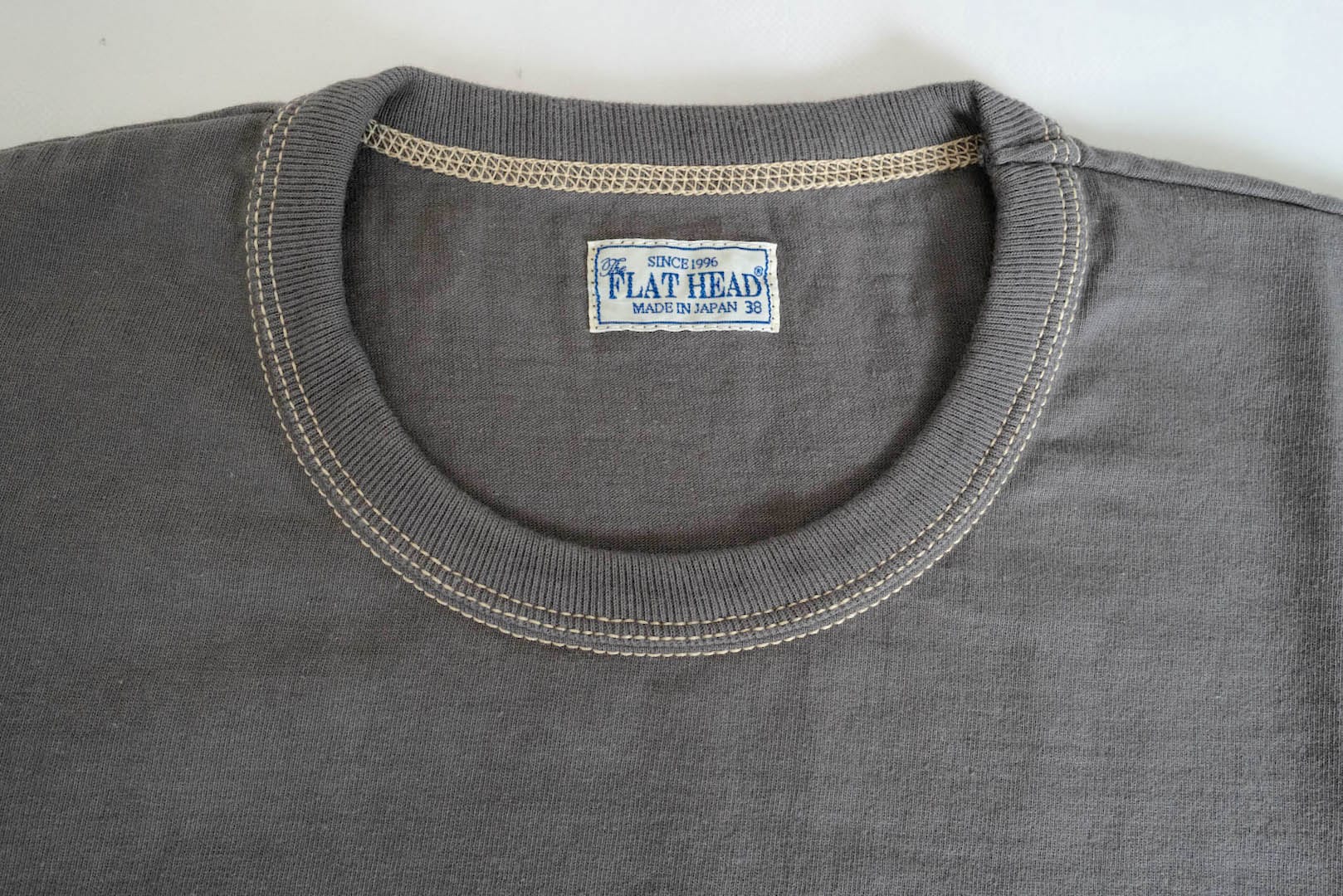 The Flat Head 24 Version 9oz Loopwheeled Plain Tee (Charcoal)