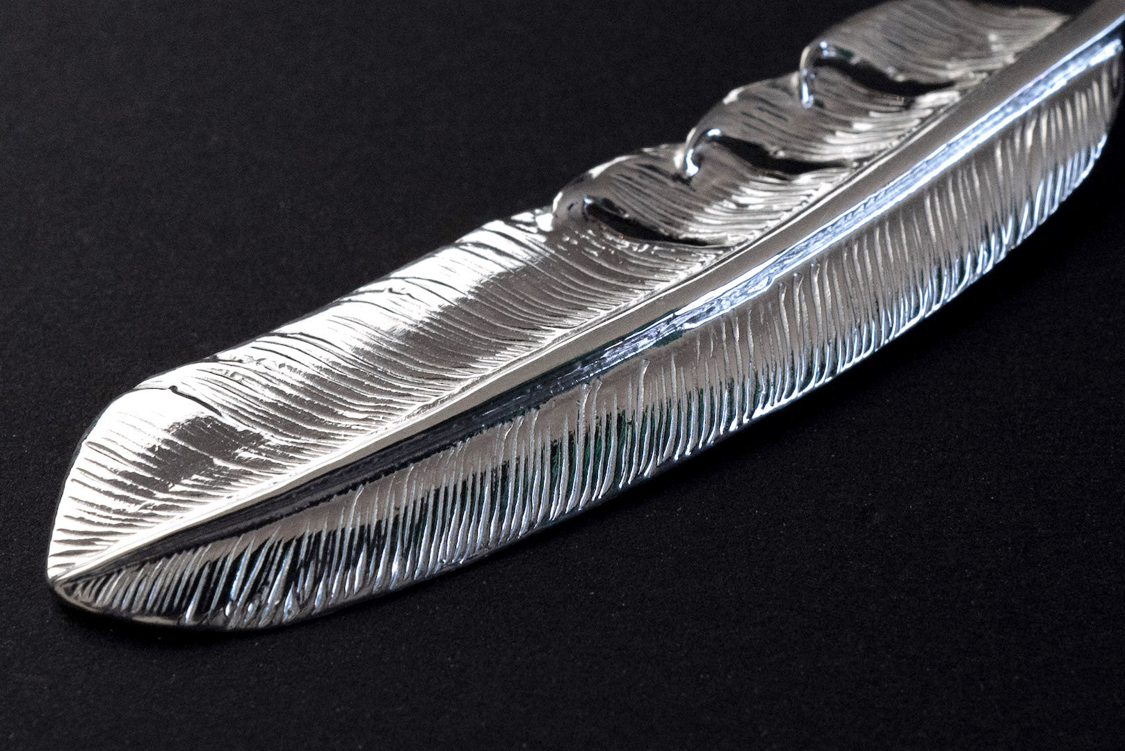 First Arrow's "Large Feather" Silver Pendant (P-001)