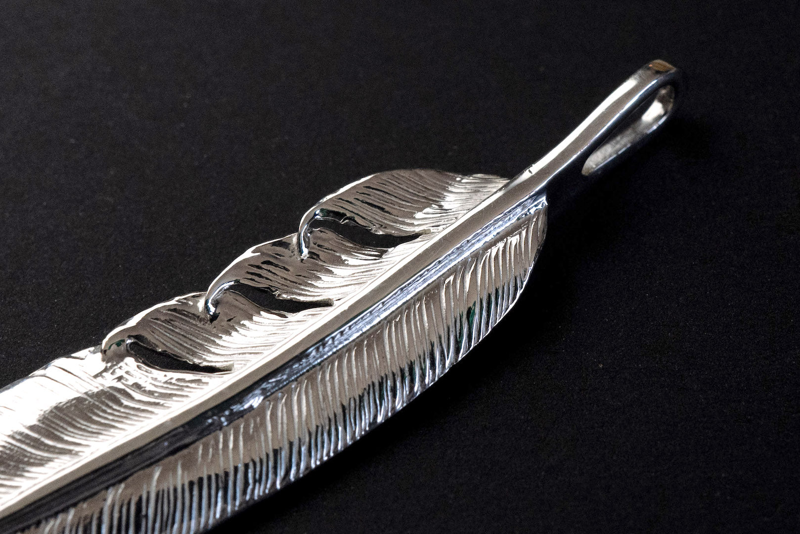 First Arrow's "Large Feather" Silver Pendant (P-001)