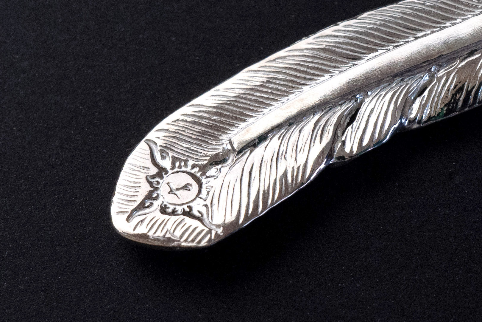 First Arrow's "Small Feather" Silver Pendant (P-004)