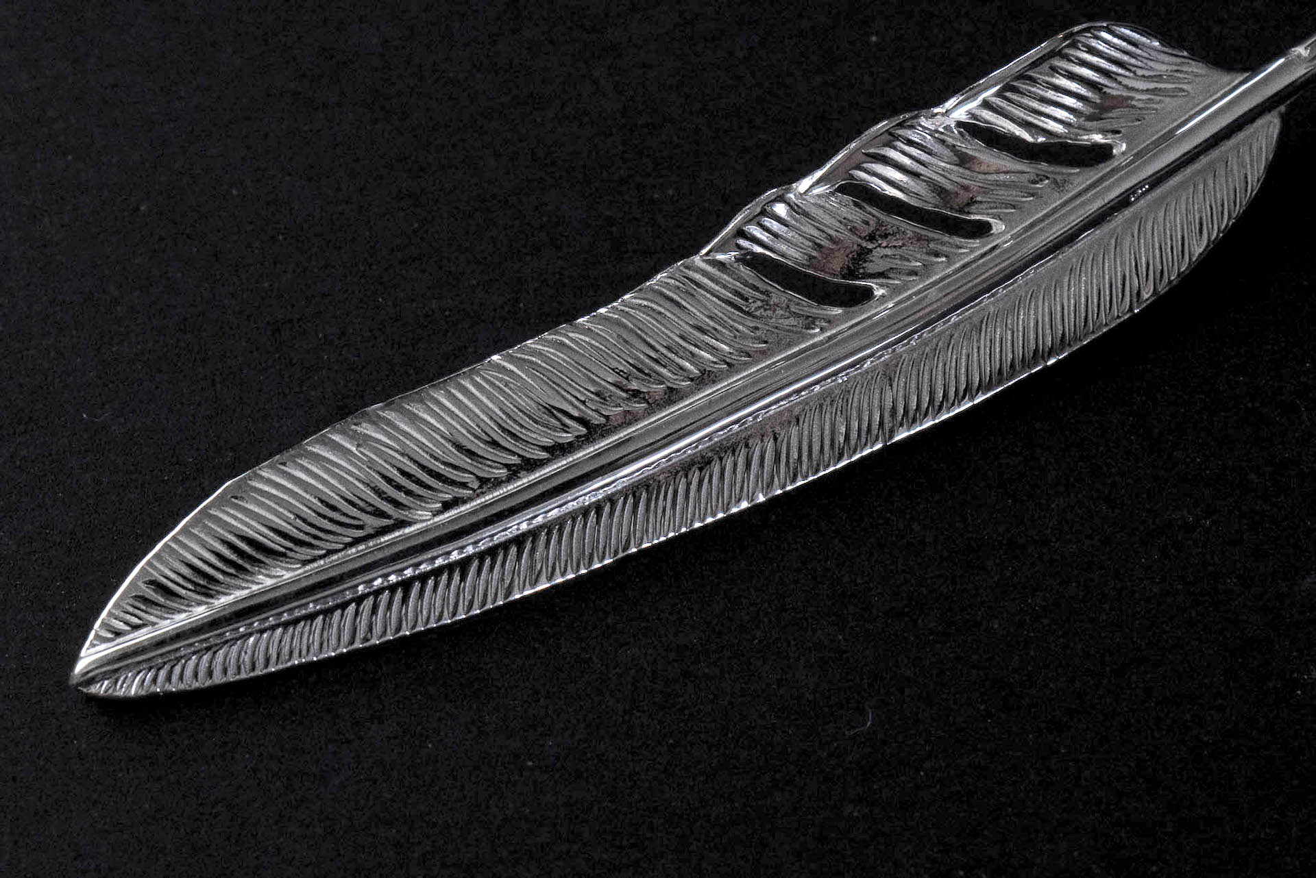 First Arrow's Large "Kazekiri" Silver Feather Pendants (P-428)