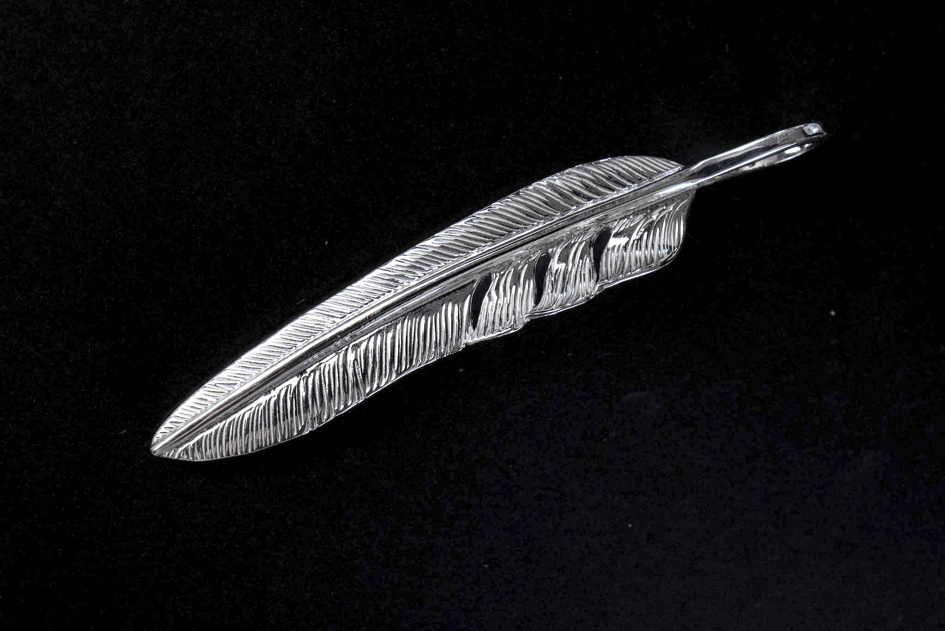 First Arrow's Large "Kazekiri" Silver Feather Pendants (P-428)