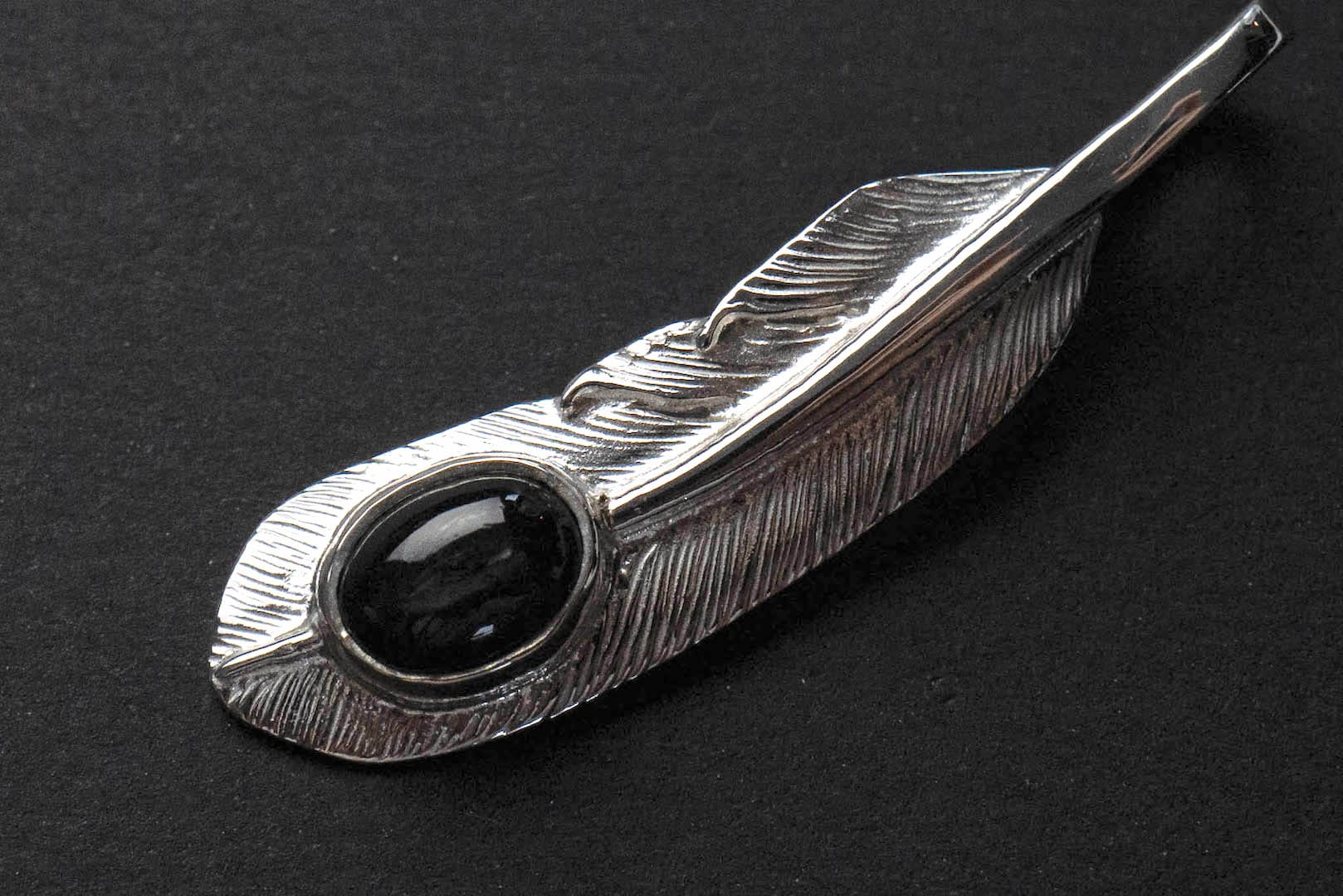 First Arrow's "Small Feather With Soulo Stone" Pendant (P-006B)