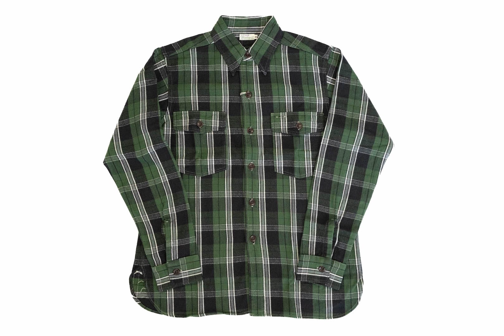 Warehouse Co 10oz 'Duck Digger' Selvage Flannel Early Workshirt (Green)
