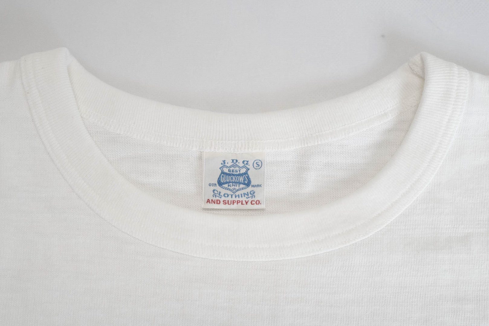 John Gluckow X Warehouse Co. 6oz Loopwheeled Plain Tee (White)