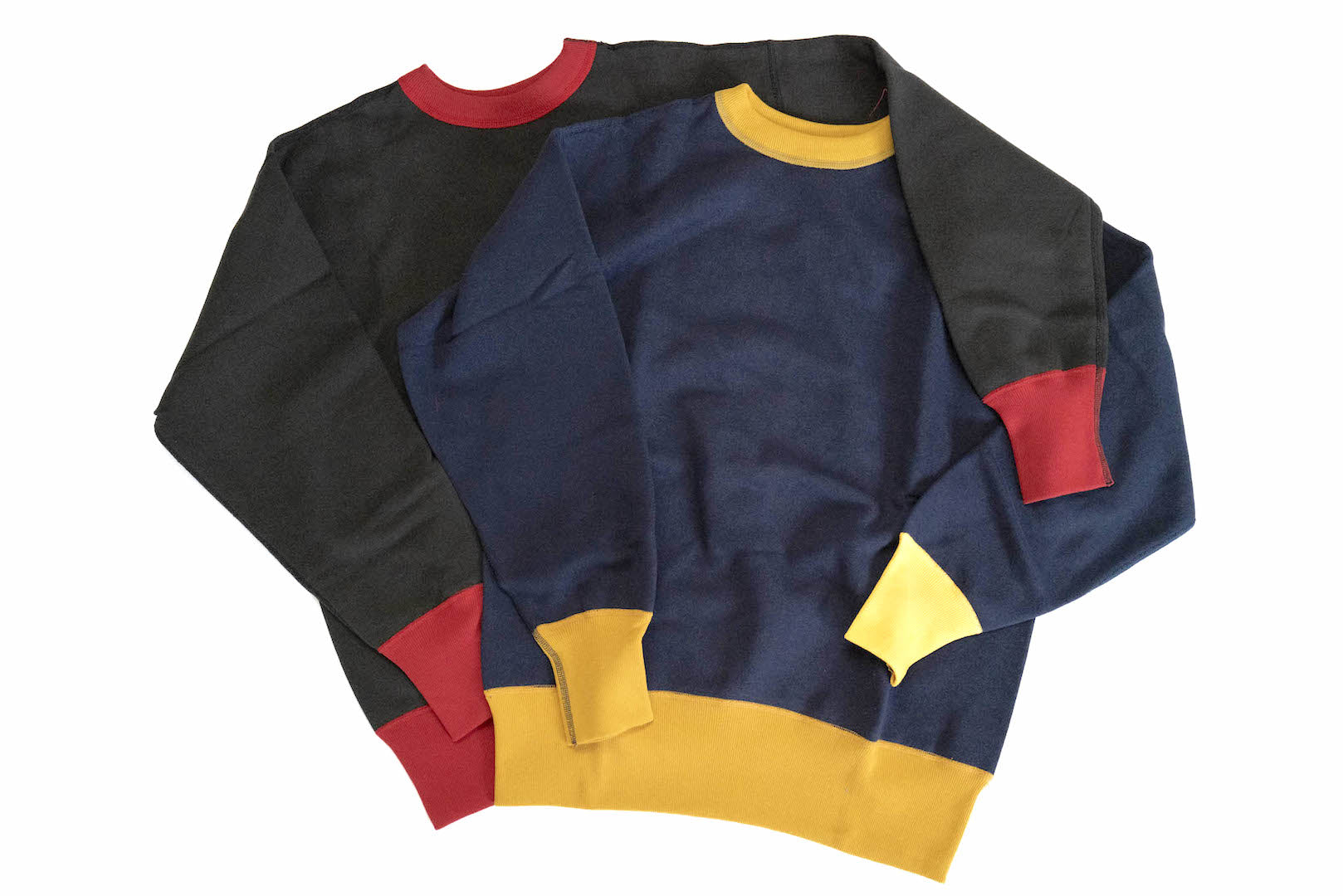 John Gluckow X Warehouse Co. 10oz Loopwheeled 'Two-Tone' Sweatshirt (Black X Red)