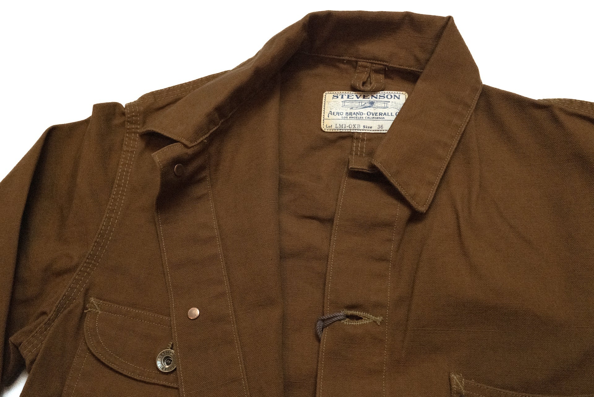Stevenson Overall Co. 10.6oz 'Linesman' Duck Canvas Coverall (Brown)