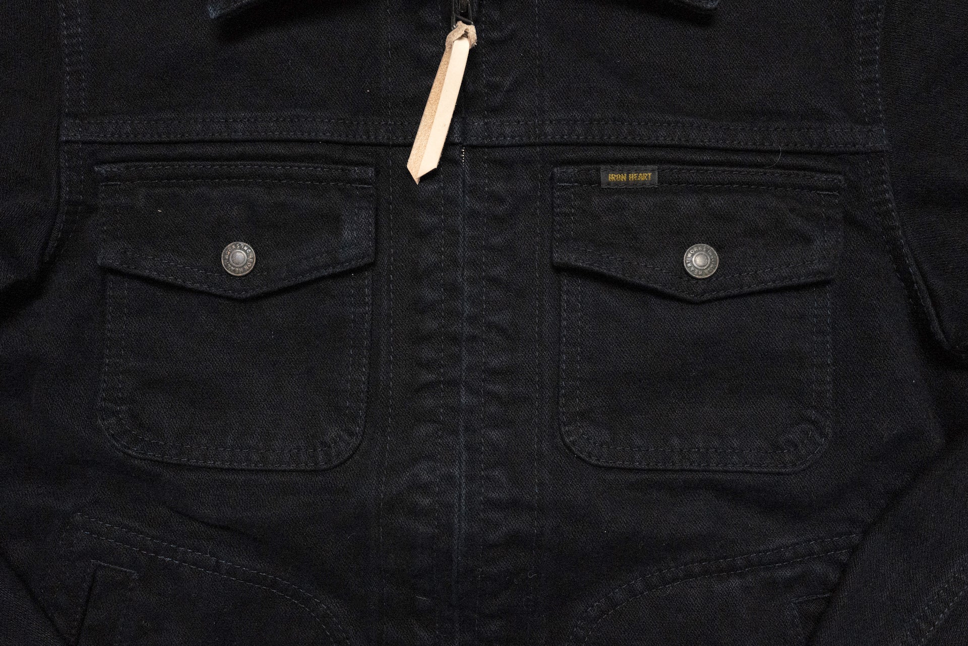 Iron Heart 14oz Broken Twill Denim Work Jacket (Indigo X Black)