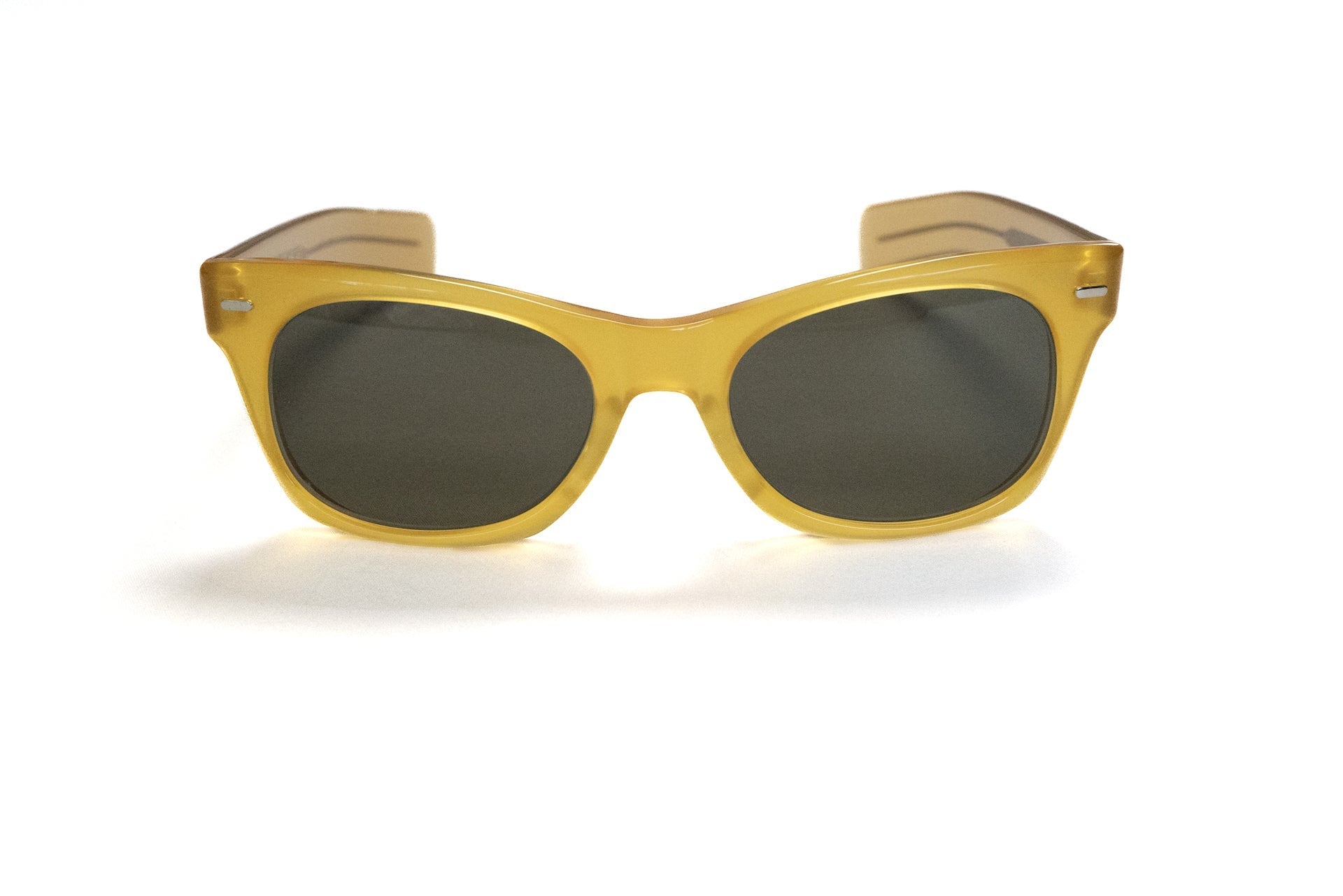 The Flat Head "Mid-Century" Acetate Sunglasses (Honey Yellow)