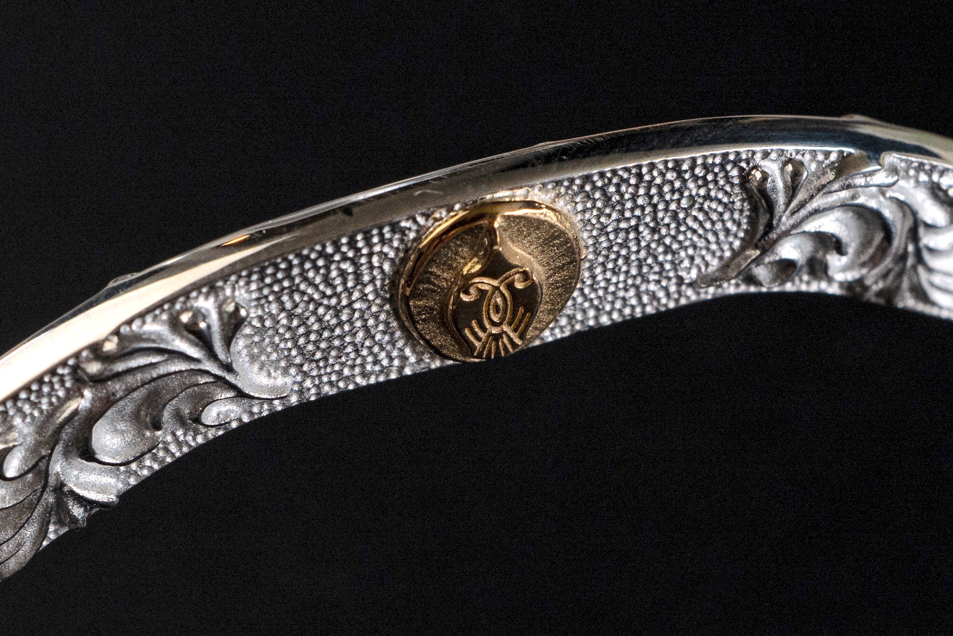 Legend 8mm "Double-Face" Silver Bangle with 22K Gold Emblem (B-113)