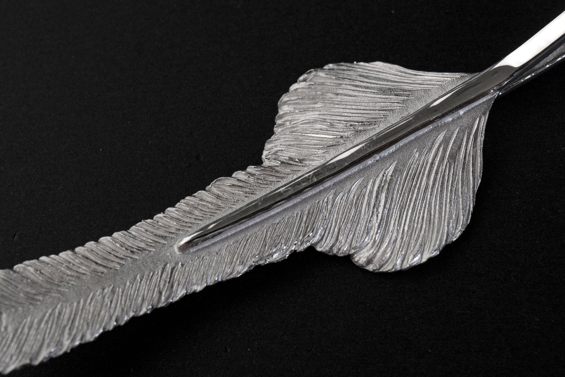 Legend Size Large "Spiritual Feather" Silver Pendant (P-165-L)