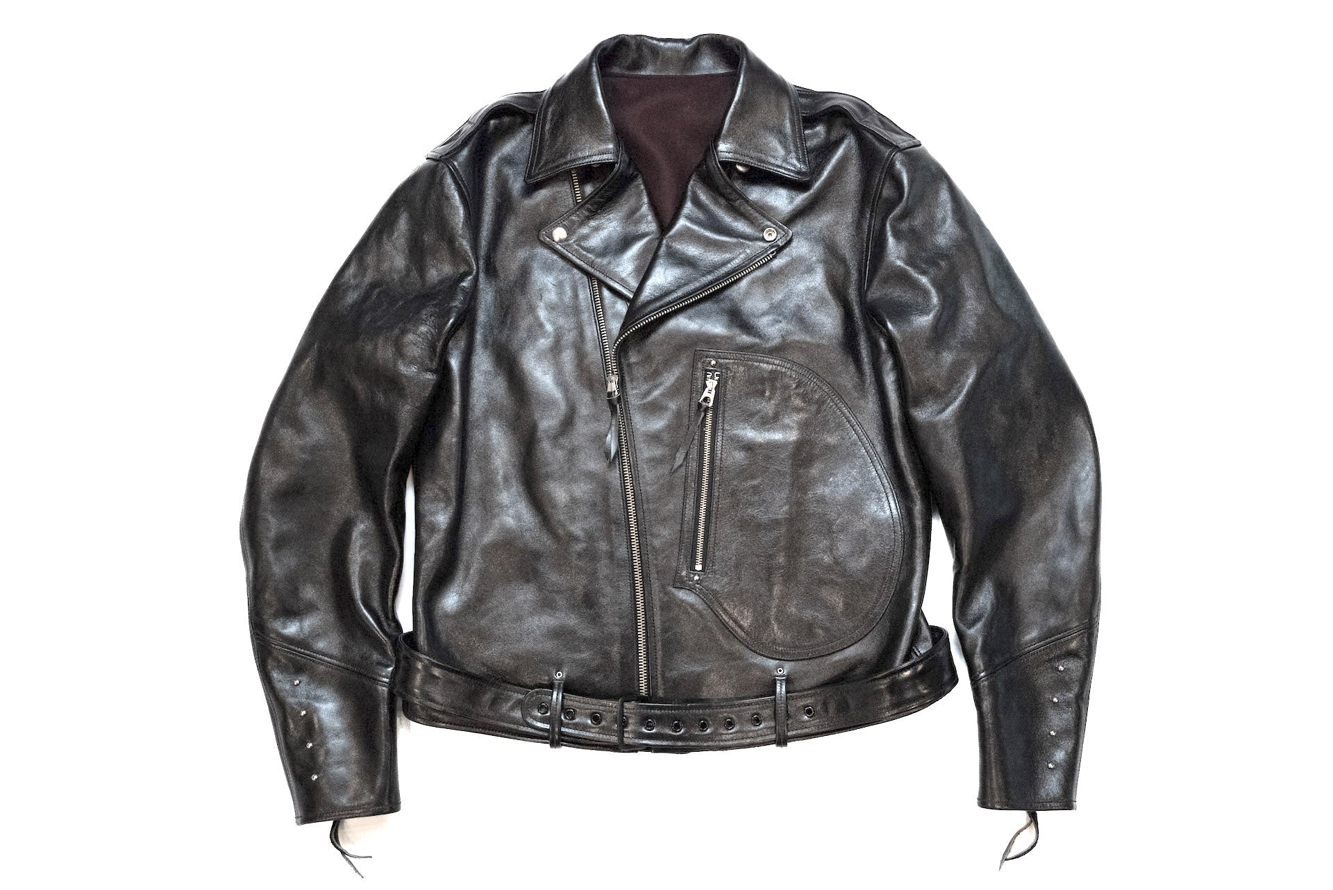 Freewheelers 30s Motorcycle "La Brea" Horsehide Jacket (Rude Black)