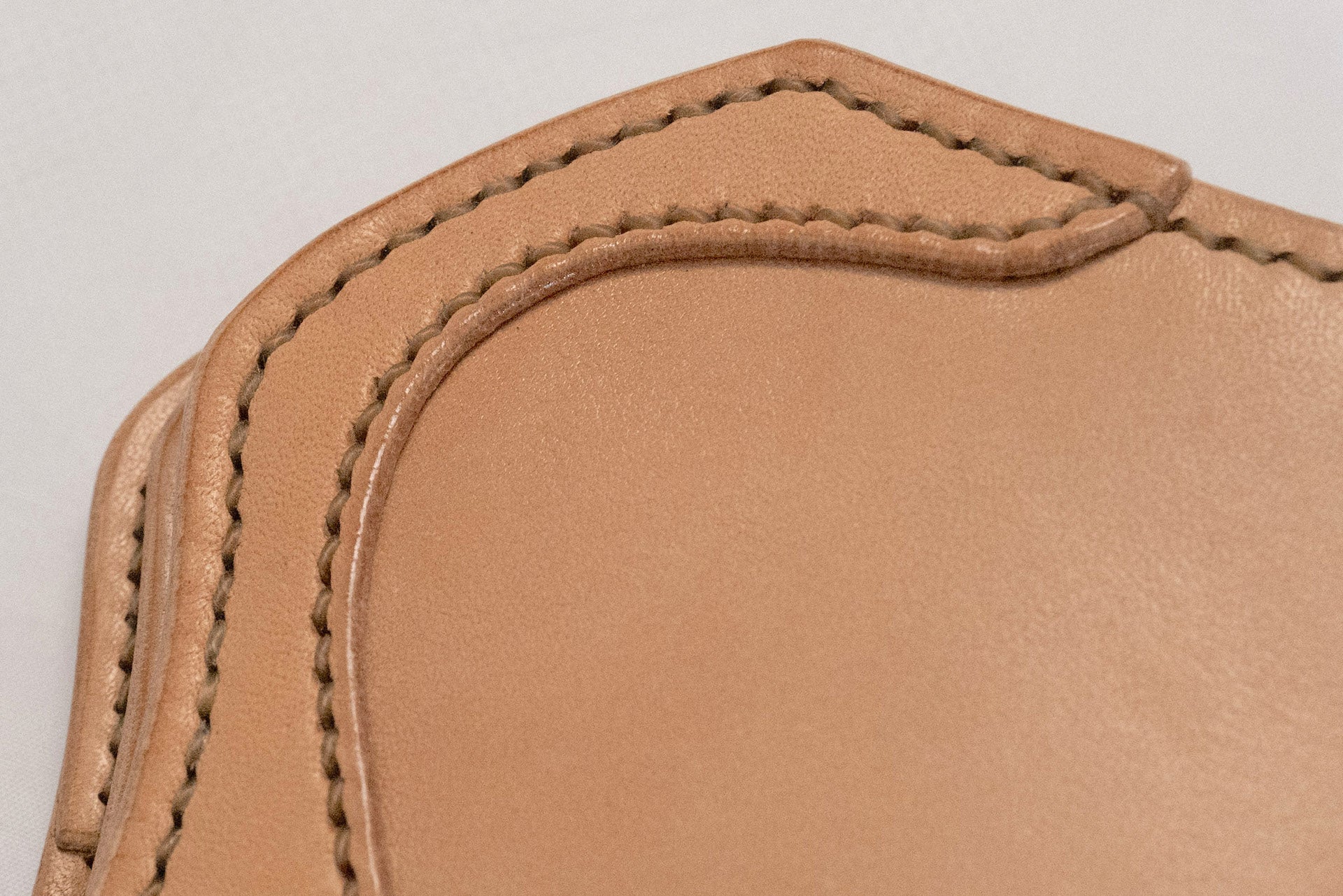 The Flat Head Full Grain Cowhide Semi-Long Wallet (Natural Tan)