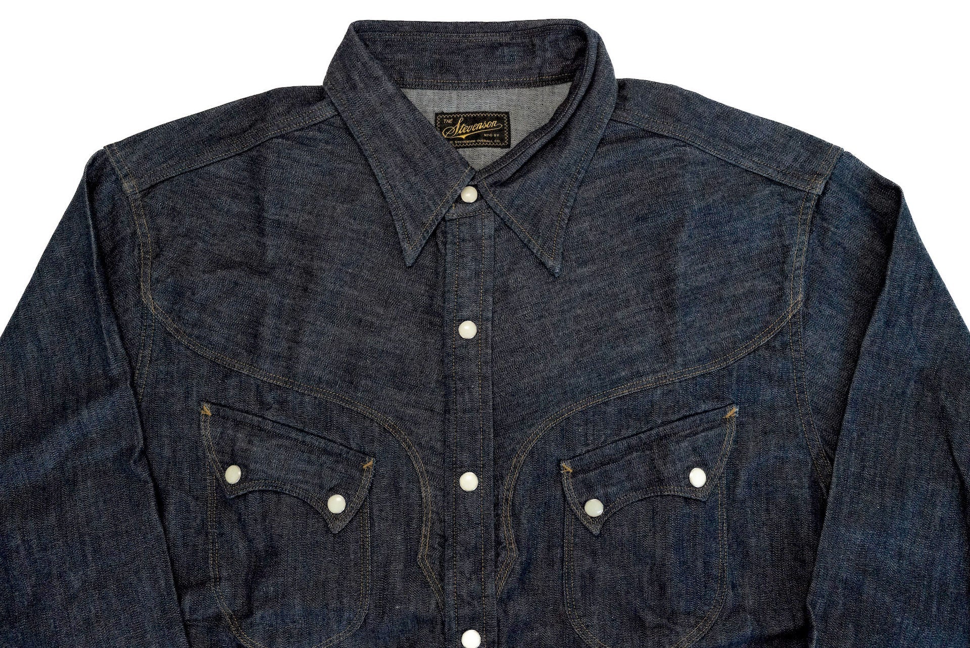 Stevenson Overall Co. 'Cody' 6.5oz Denim Western Shirt (Indigo)
