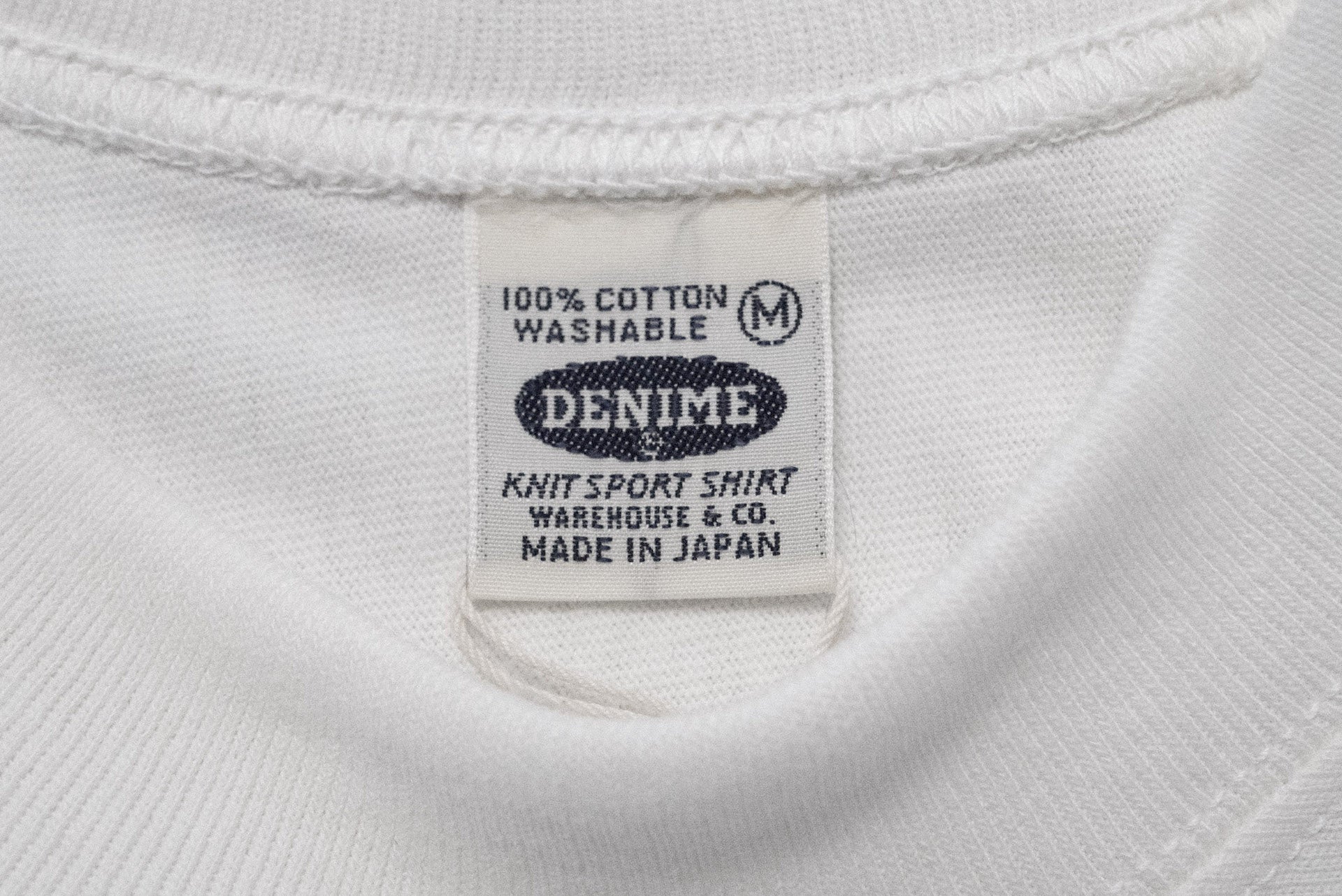 Denime X Warehouse Co. 7oz Loopwheeled Football Tee (White)