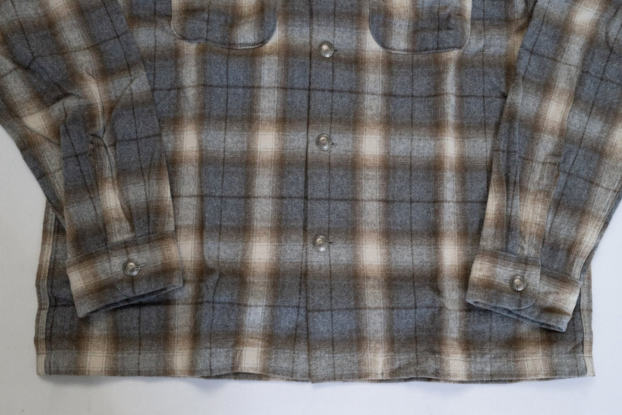 Stevenson Overall Co. 'Highroller' Lightweight Flannel Open Collar Shirt (Light Brown)
