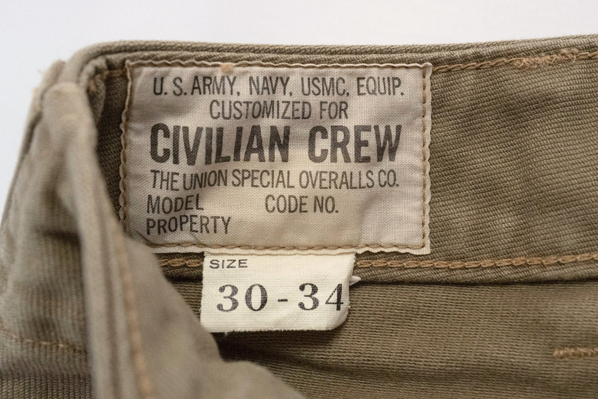 Freewheelers Deck Cord Cloth "Military Utility Trousers" (Khaki Beige)