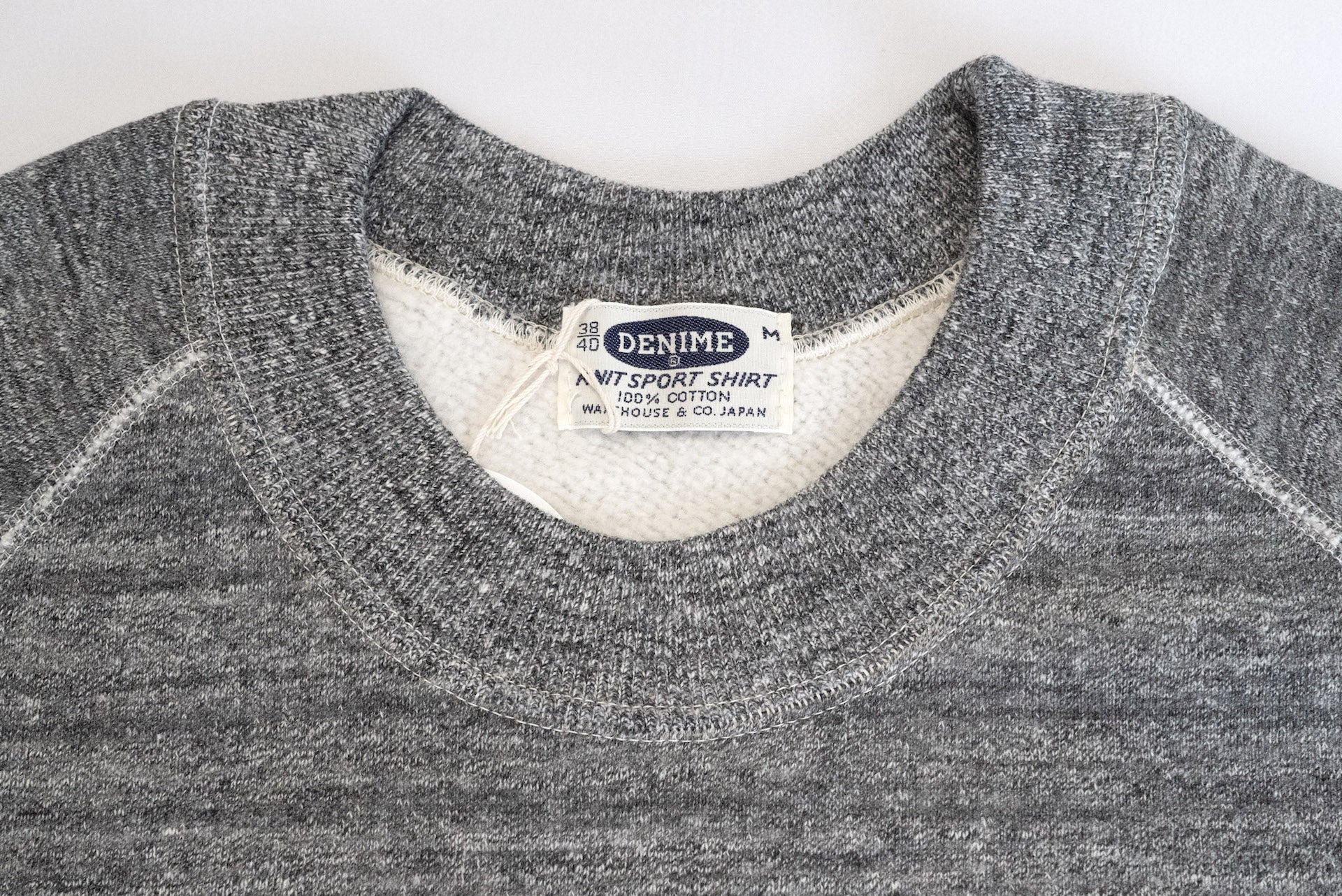 Denime X Warehouse Co Lot.261 10oz "Raglan" Loopwheeled Sweatshirt (Grey)