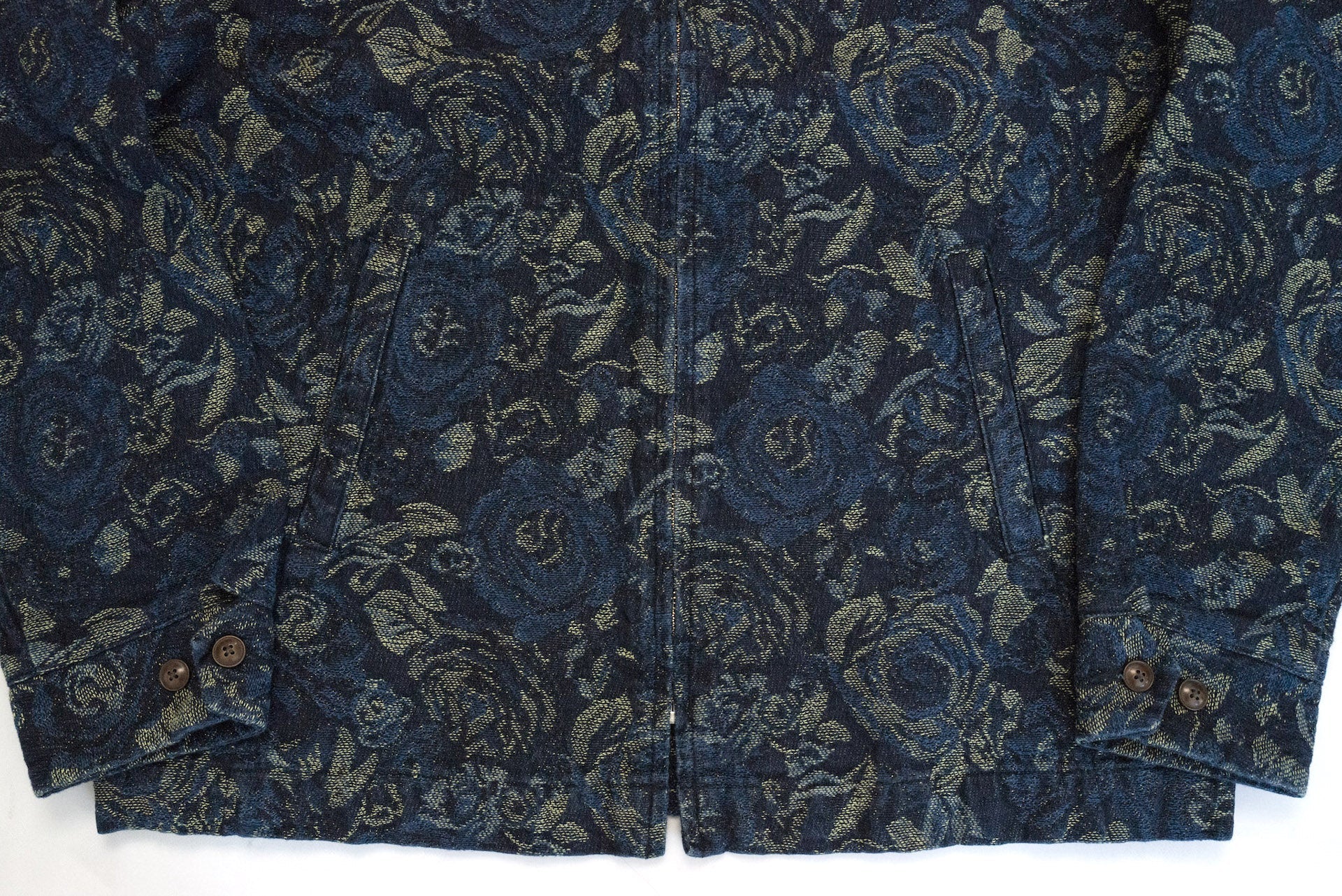 Japan Blue "Indigo Rose" Jacquard Harrington Jacket