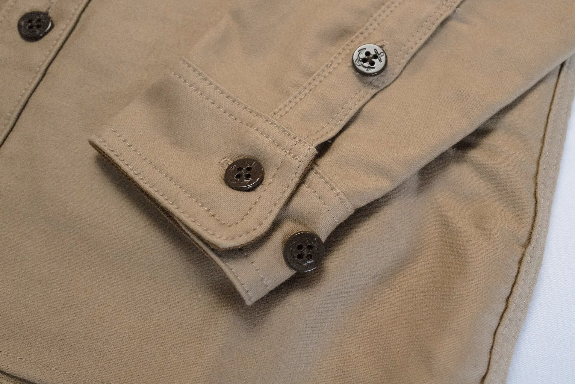 Unique Garment 'Deck Master' Moleskin C.P.O Jacketed Shirt (Sand Beige)