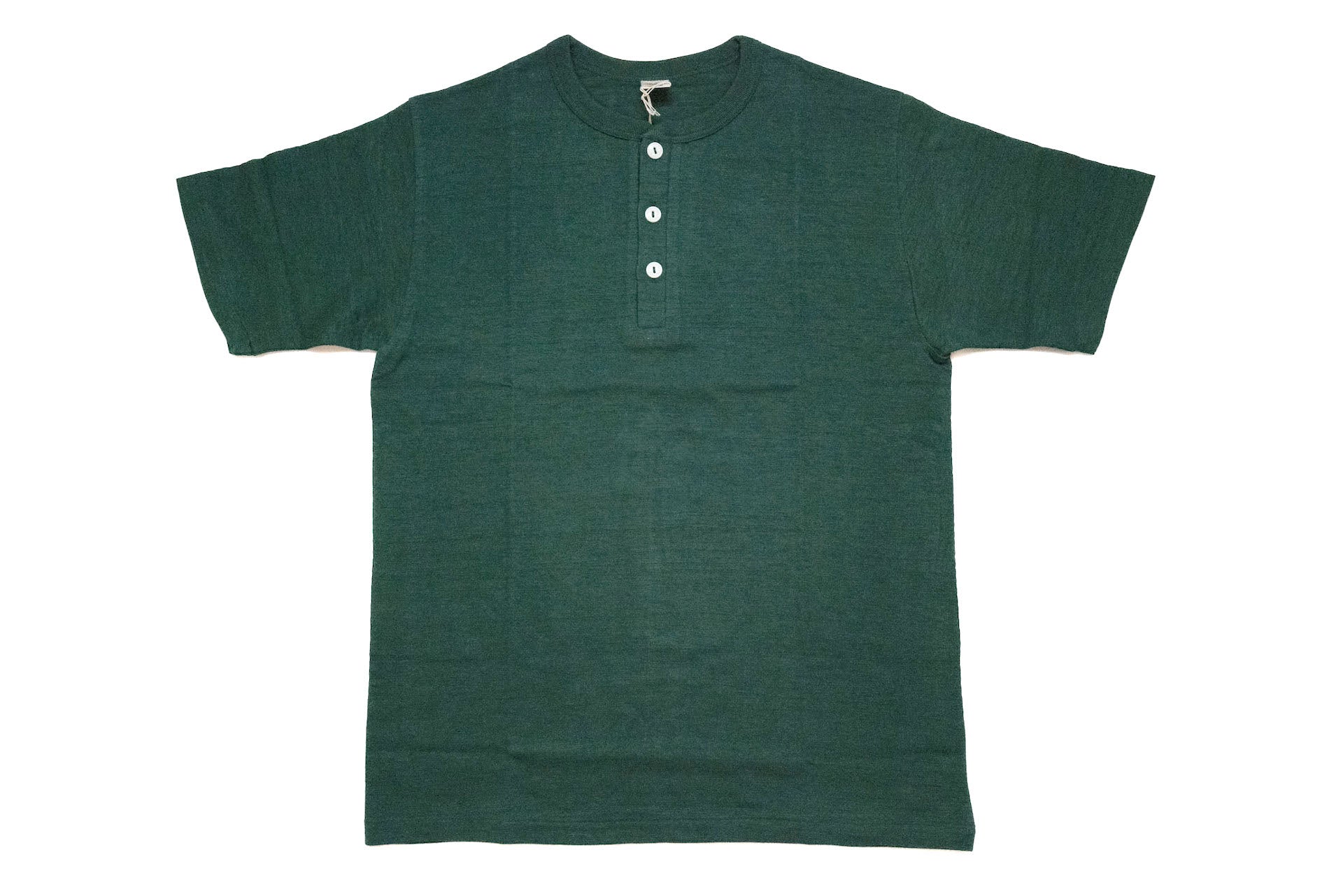 Warehouse 5.5oz "Bamboo Textured" Henley Tee (Dark Green)