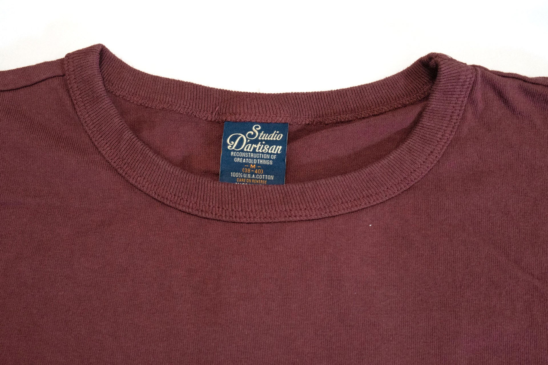 Studio D'Artisan 7oz 'USA Cotton' Loopwheeled Tee (Burgundy)