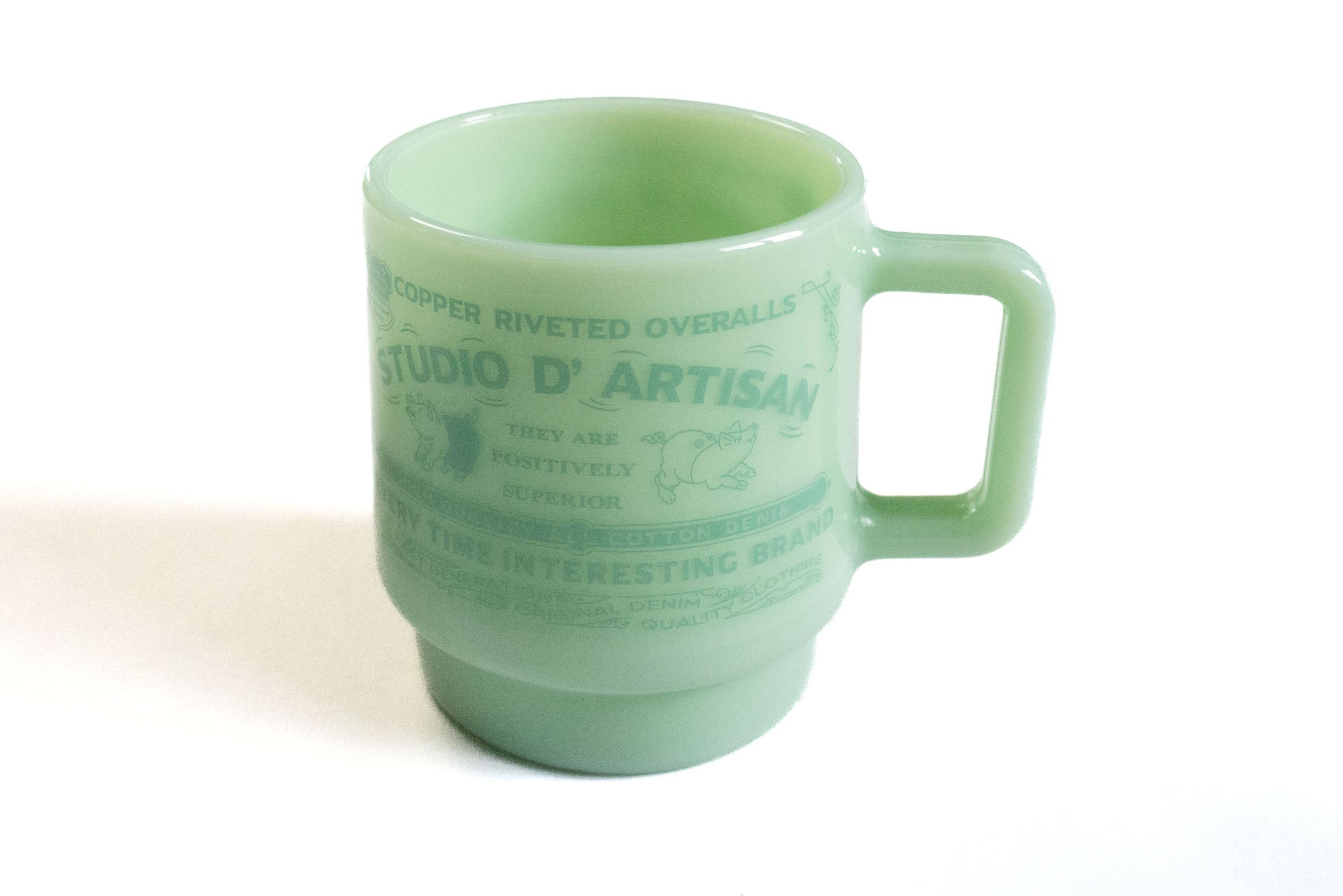 Studio D'Artisan Olde Milk Glass Mug (Jade-Ite)