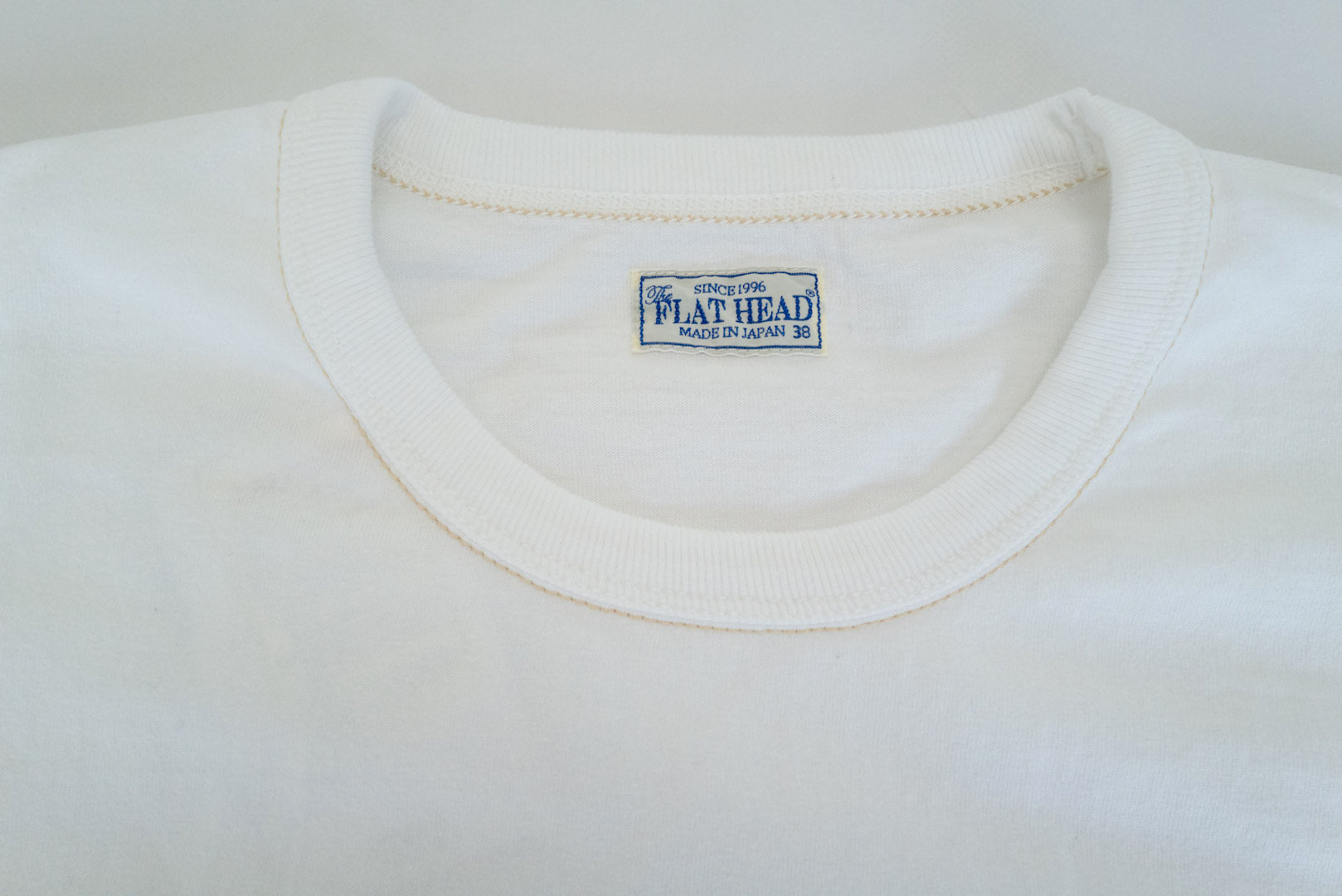 The Flat Head 9oz Loopwheel L/S Plain Tee (White)