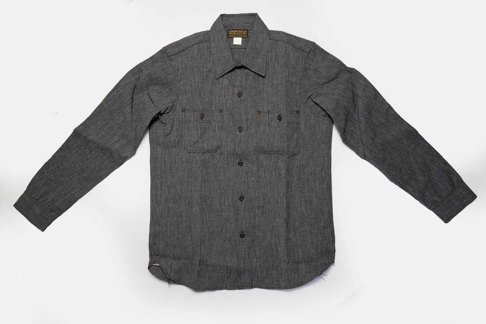 Freewheelers 8oz "Neal" Selvage Chambray Shirt ‘25 Version (Black Pepper)