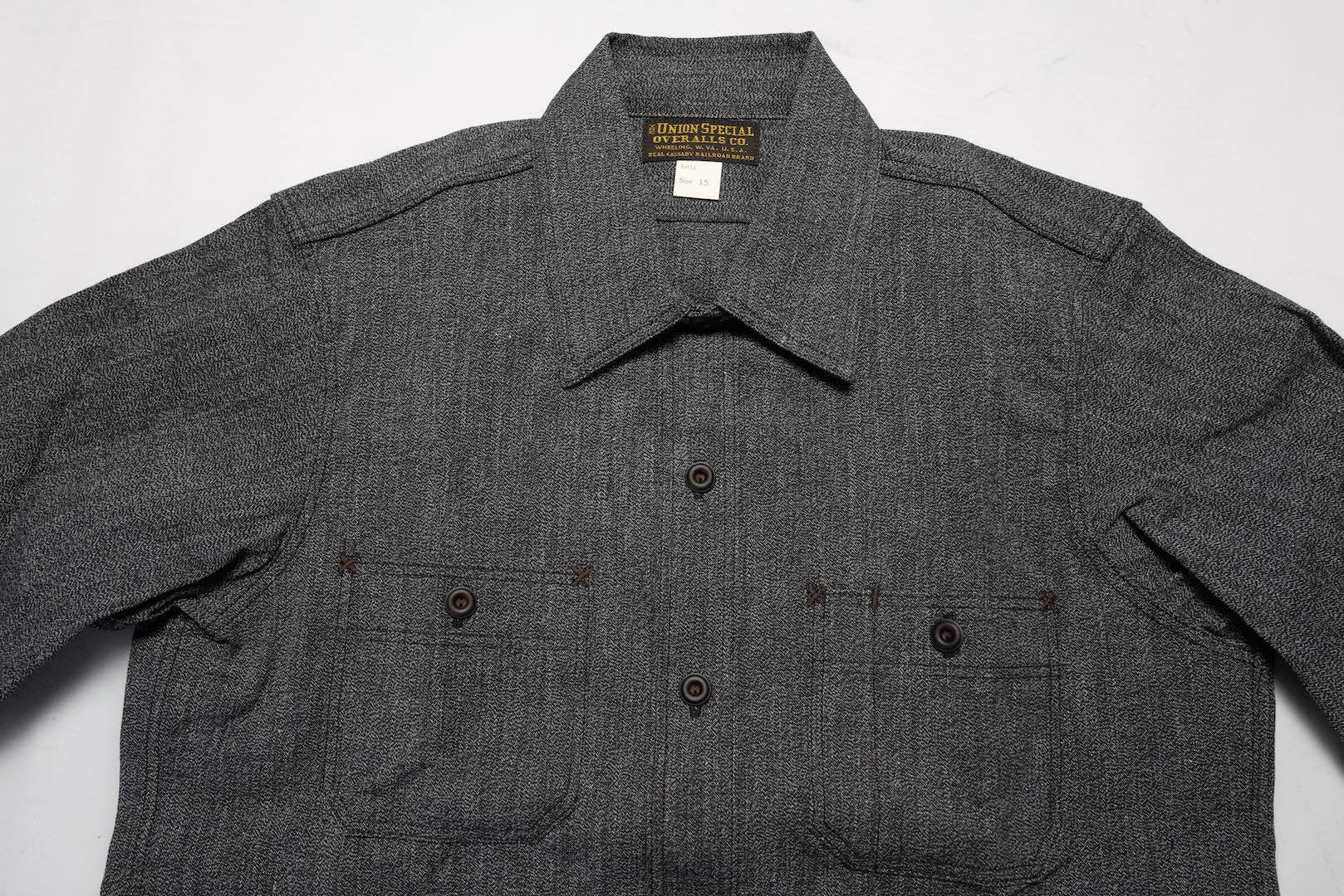 Freewheelers 8oz "Neal" Selvage Chambray Shirt ‘25 Version (Black Pepper)