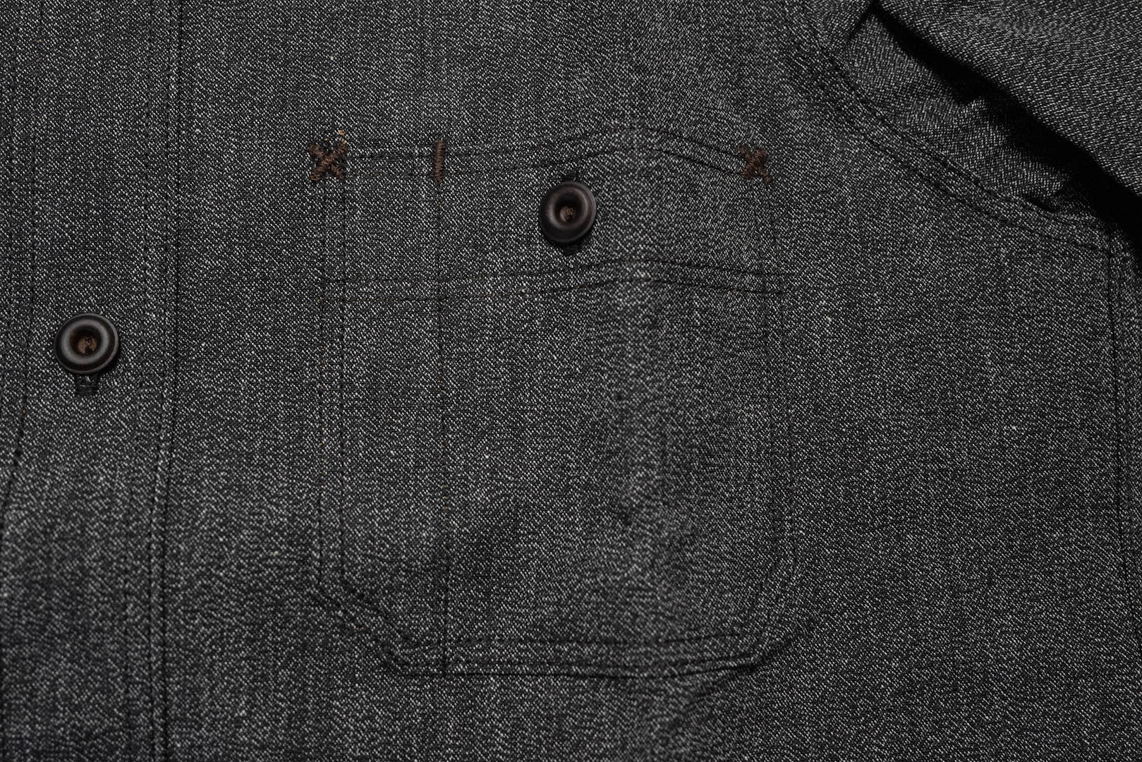 Freewheelers 8oz "Neal" Selvage Chambray Shirt ‘25 Version (Black Pepper)