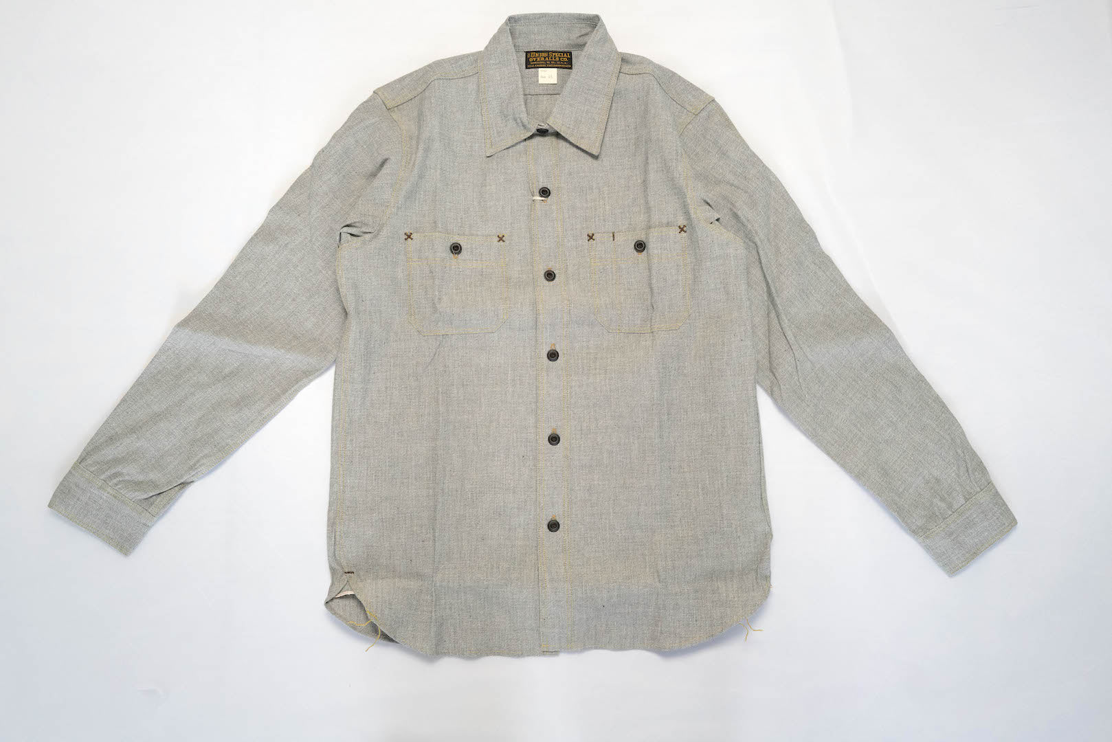 Freewheelers 8oz "Neal" Selvage Chambray Shirt ‘25 Version (White Pepper)