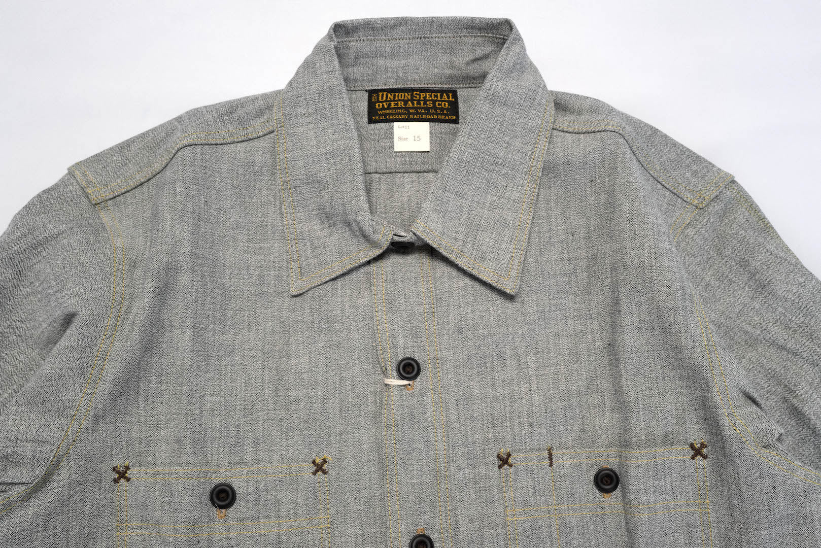 Freewheelers 8oz "Neal" Selvage Chambray Shirt ‘25 Version (White Pepper)