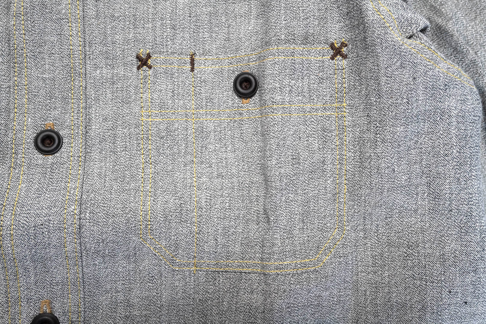 Freewheelers 8oz "Neal" Selvage Chambray Shirt ‘25 Version (White Pepper)