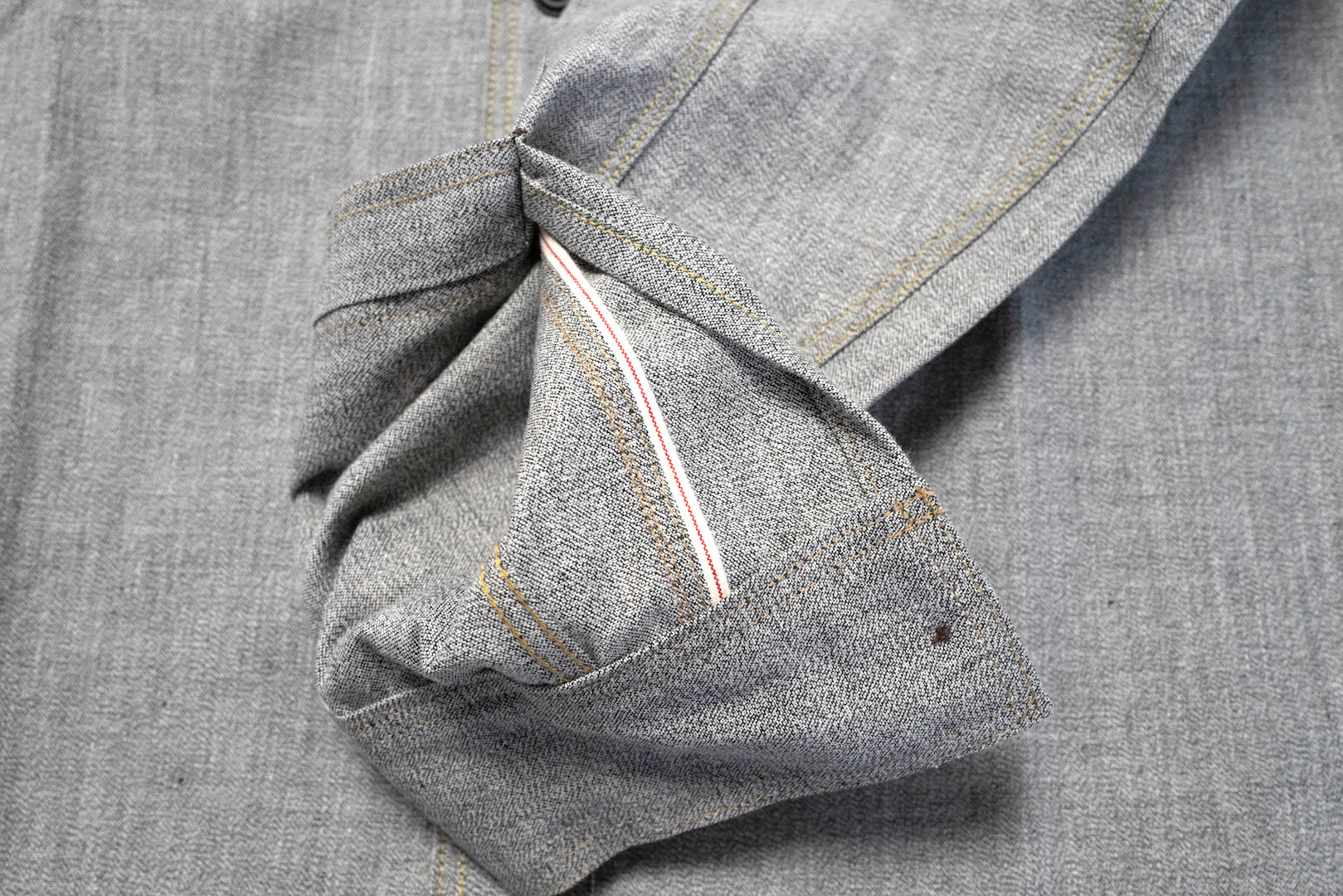 Freewheelers 8oz "Neal" Selvage Chambray Shirt ‘25 Version (White Pepper)