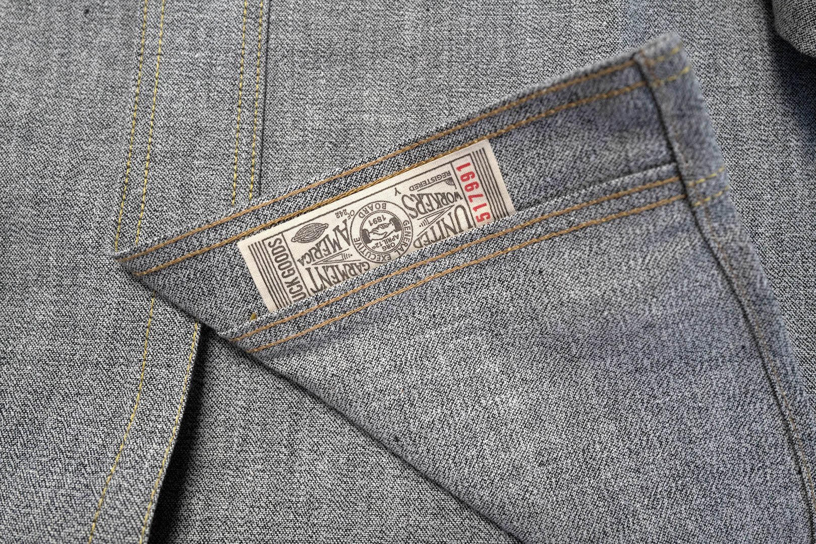 Freewheelers 8oz "Neal" Selvage Chambray Shirt ‘25 Version (White Pepper)