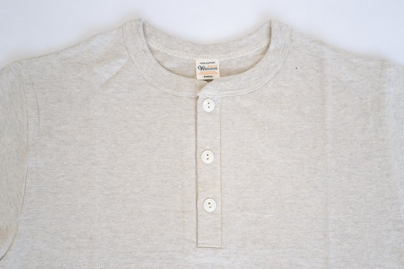 Warehouse 5.5oz "Bamboo Textured" Henley Tee (Oatmeal)