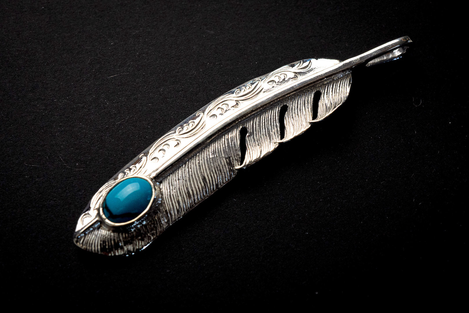 First Arrow's Large "Cloudy" Silver Pendant With Turquoise Limited Edition (CR-003)