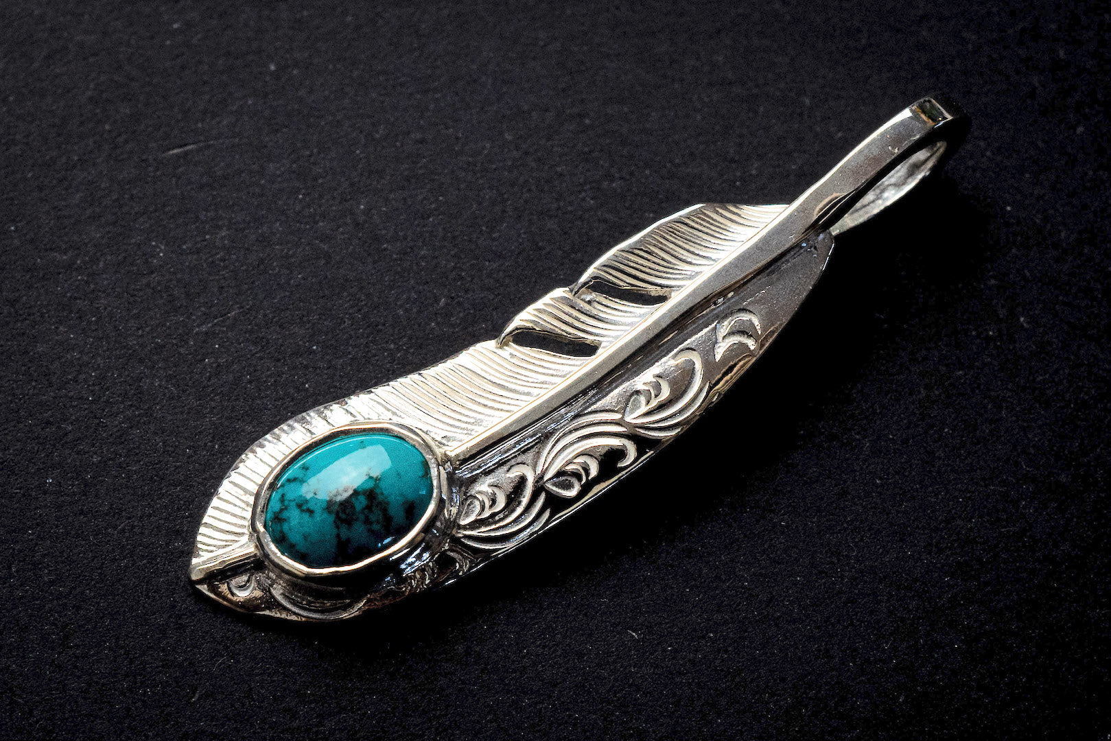 First Arrow's Small "Cloudy" Silver Pendant With Turquoise Limited Edition (CR-004)