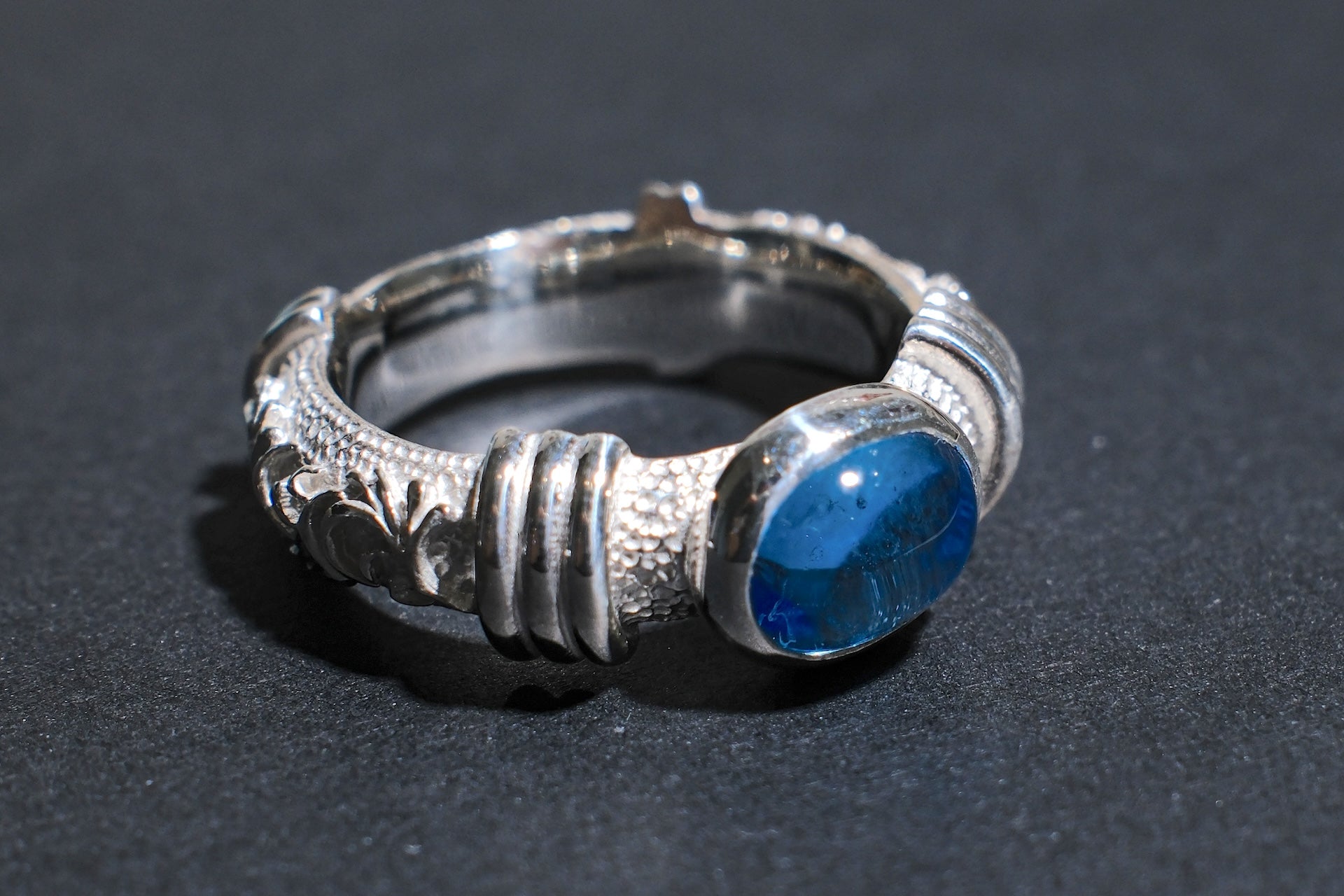 Legend Size Large "Anti-Ghost" Ring with Blue Topaz