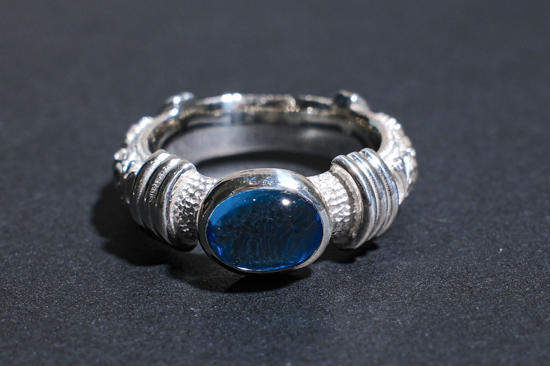 Legend Size Large "Anti-Ghost" Ring with Blue Topaz