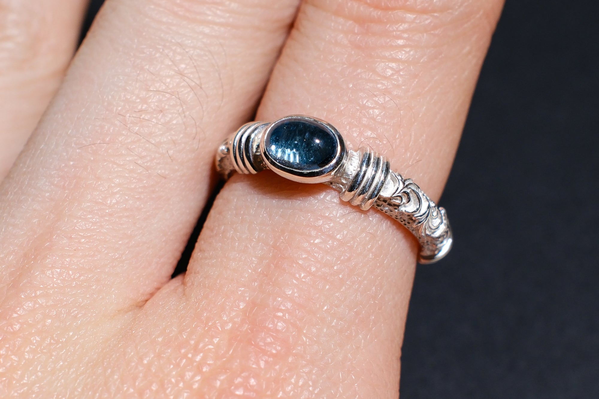 Legend Size Small "Anti-Ghost" Ring with Blue Topaz