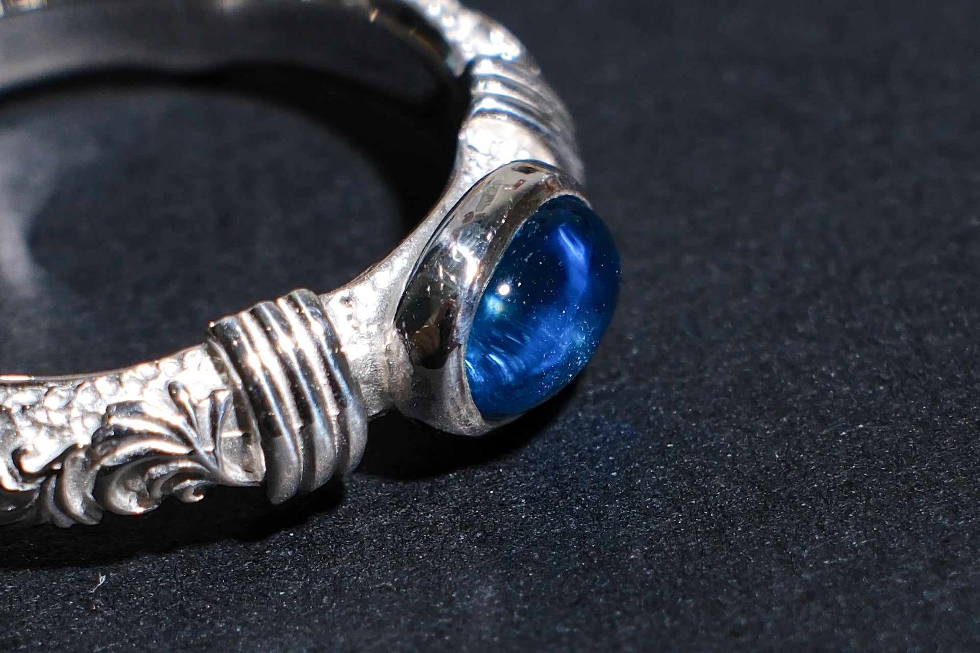 Legend Size Small "Anti-Ghost" Ring with Blue Topaz