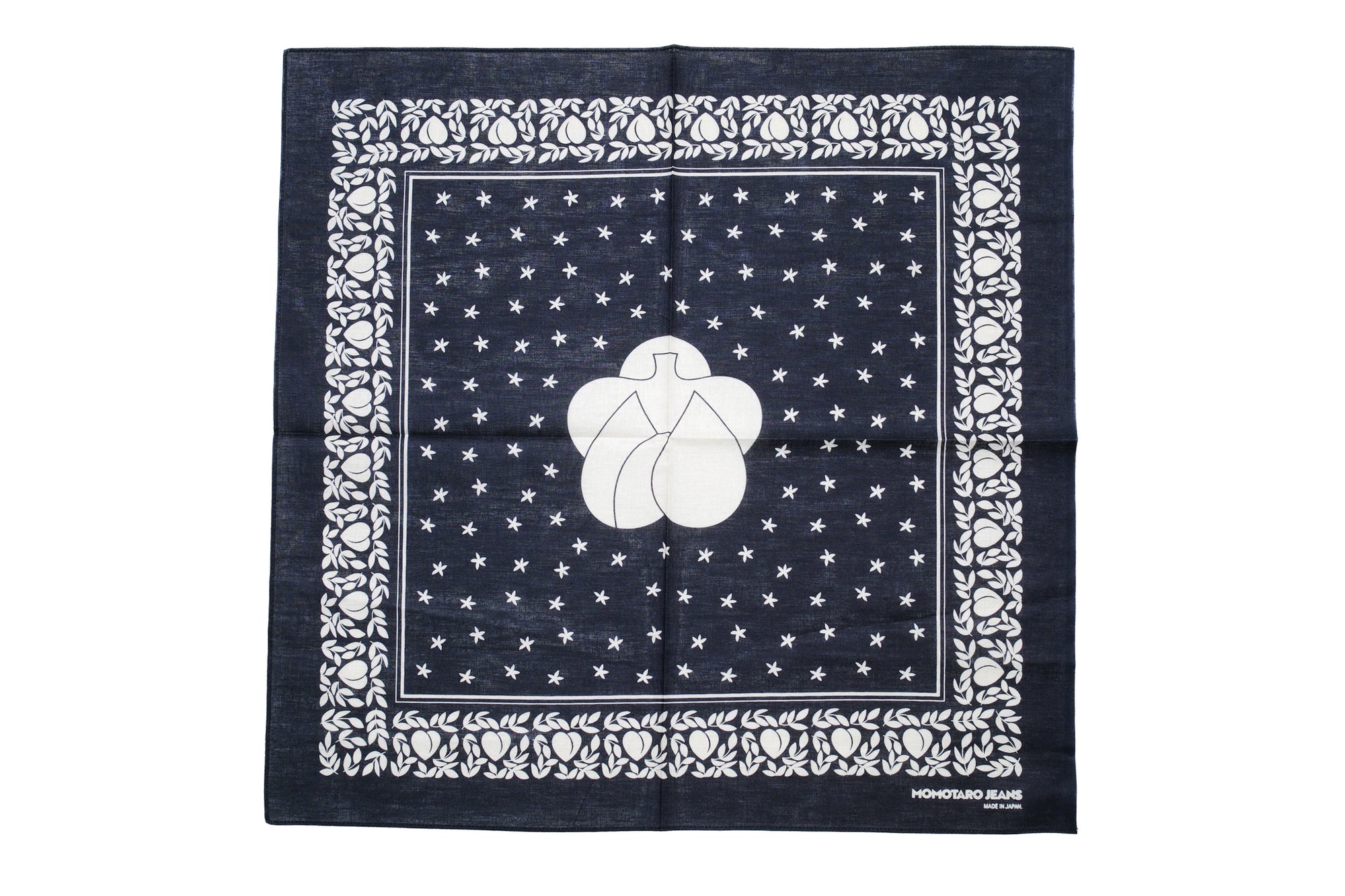 MOMOTARO JEANS "Peachy" Cotton Bandana (Navy)