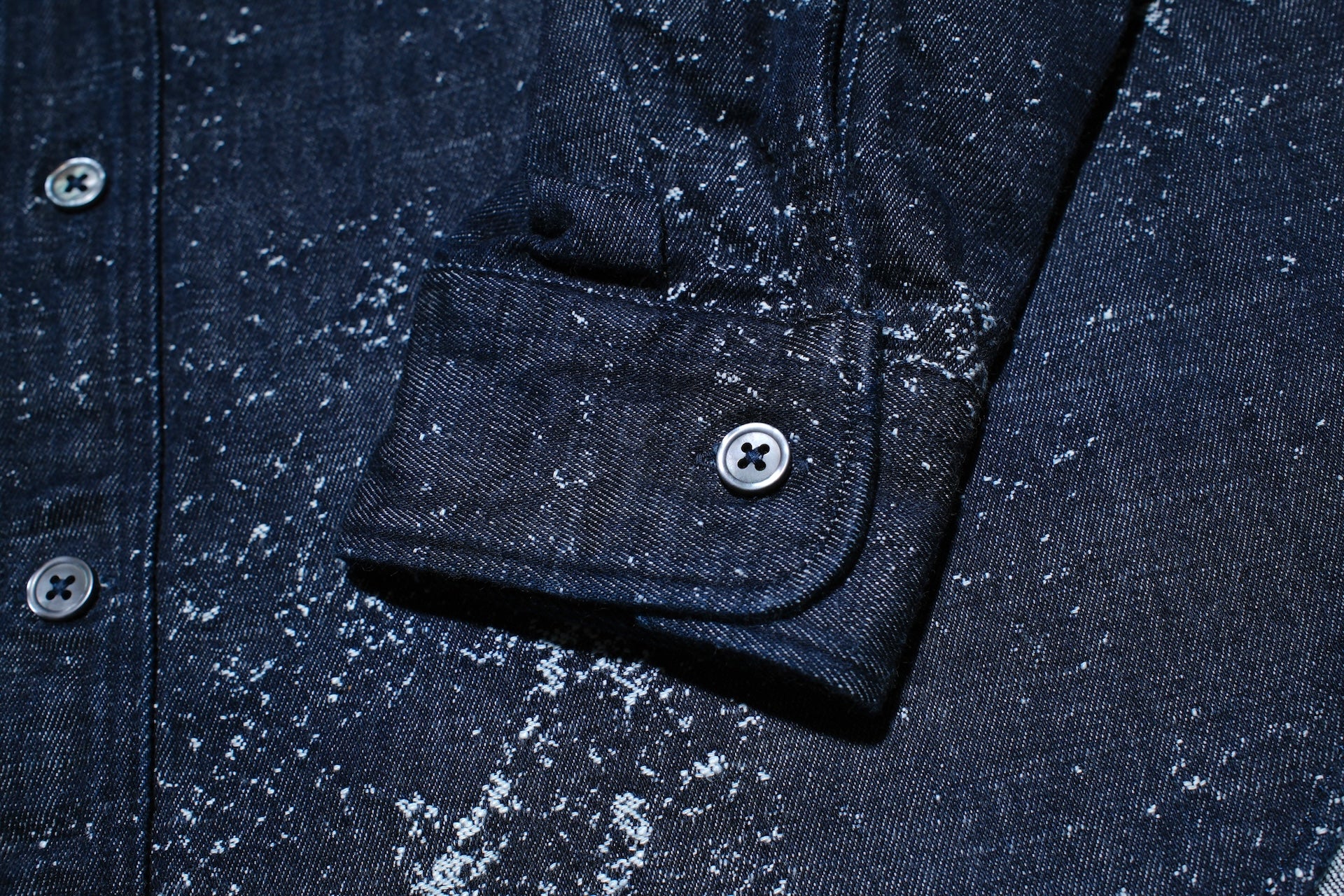 Momotaro 12oz Indigo Dyed “Ocean of Indigo” Jacquard Denim Workshirt
